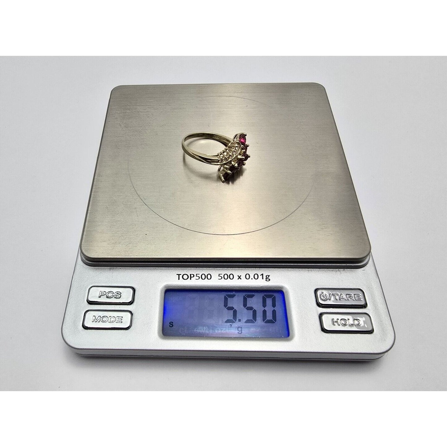 14K Yellow Gold Marquise Ruby & Diamond Ring