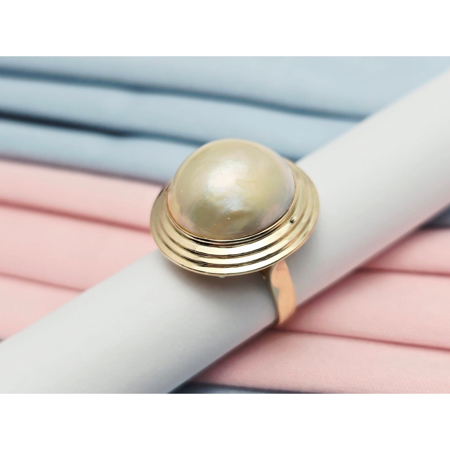 14K Yellow Gold Mabe Pearl Ring