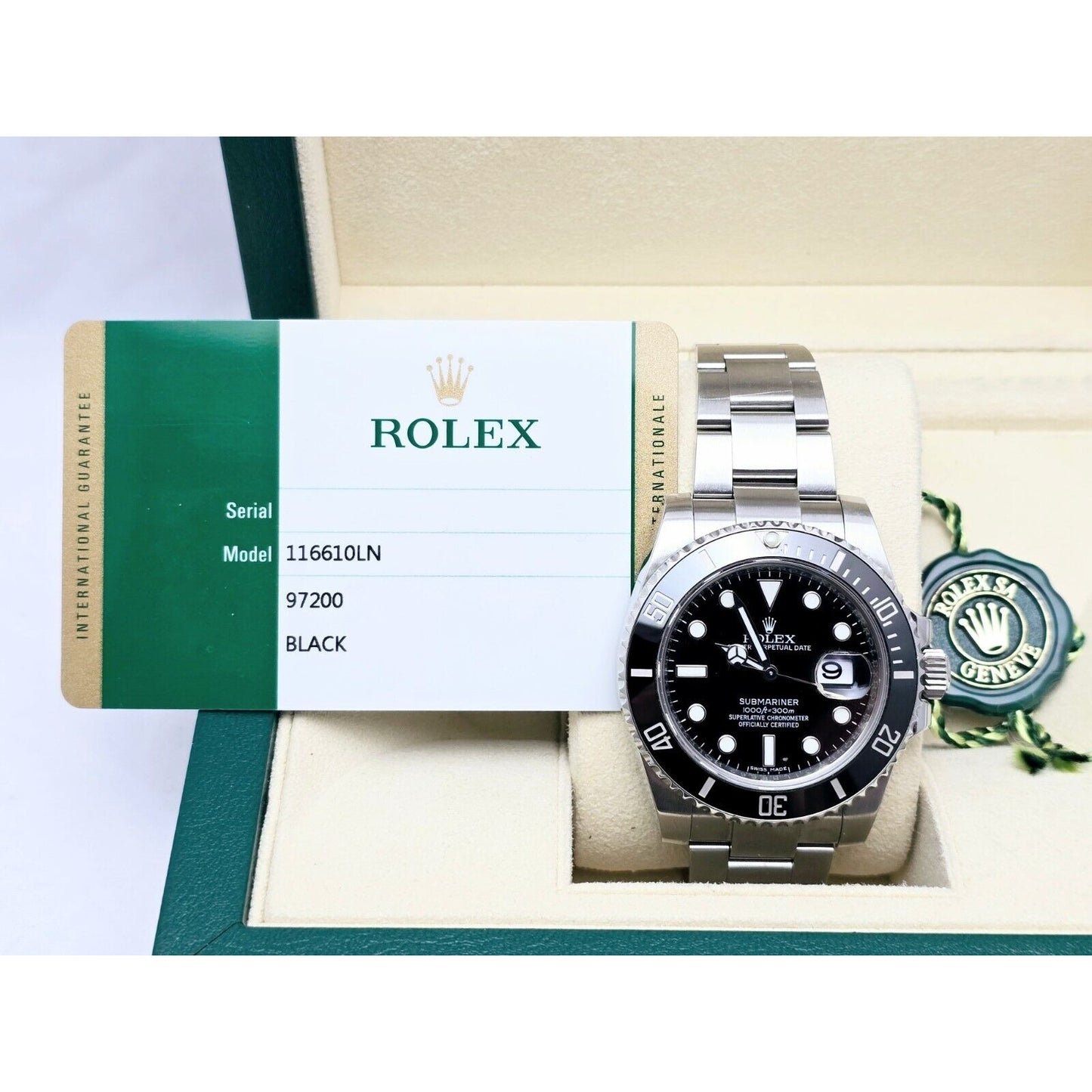 2016 Rolex Submariner Ceramic Bezel 40mm 116610LN Stainless Steel Black Dial