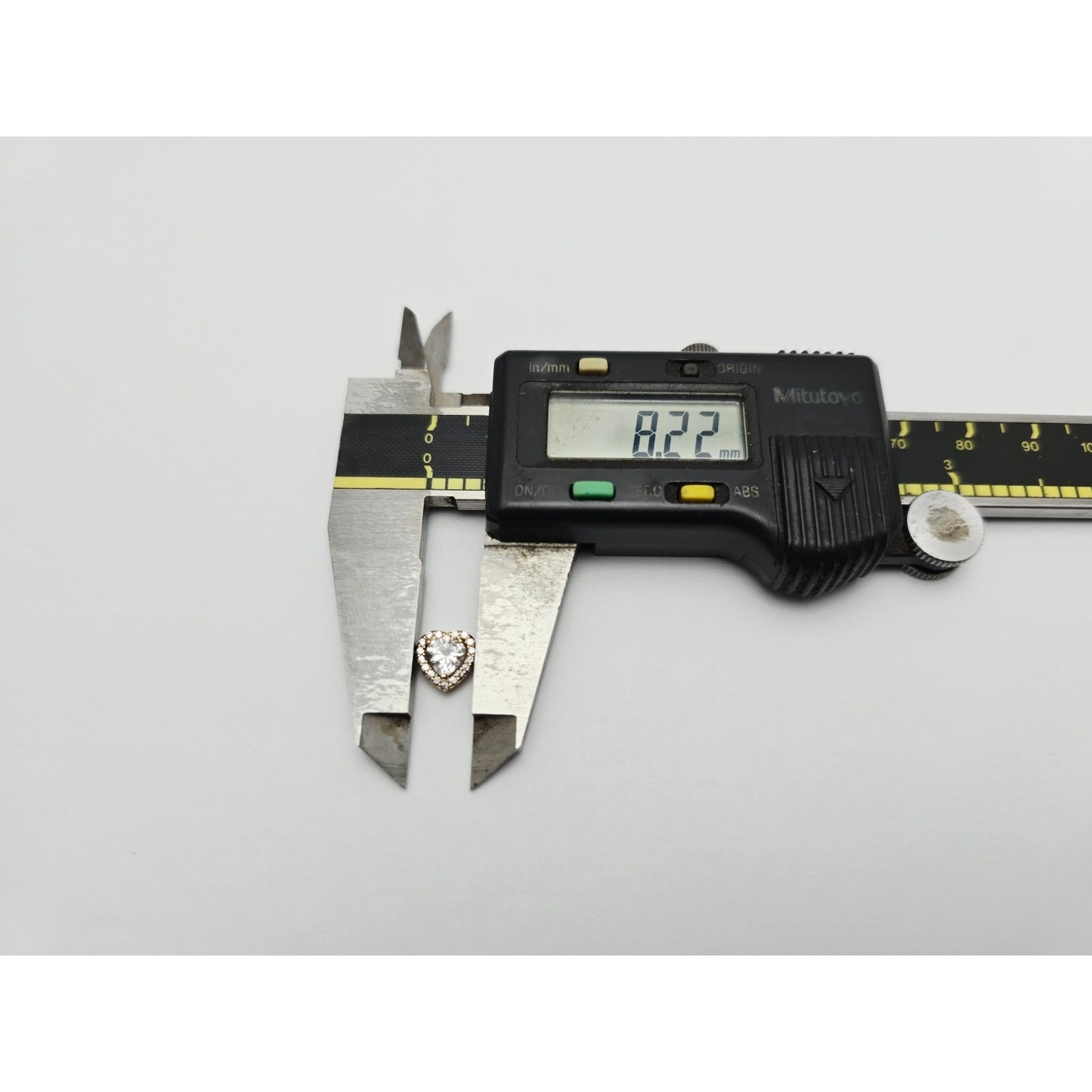 14K Yellow Gold Heart Shaped CZ Charm Pendant