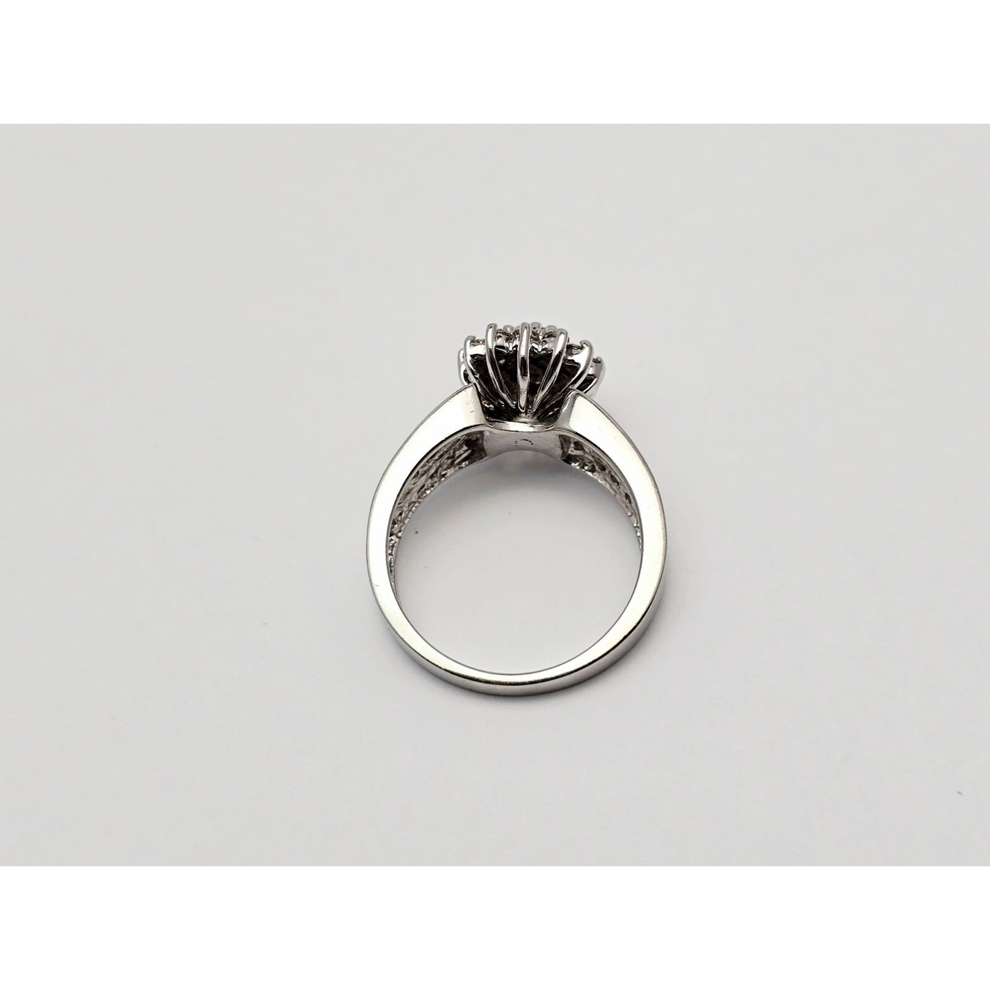 10K White Gold Teardrop Style Diamond Ring