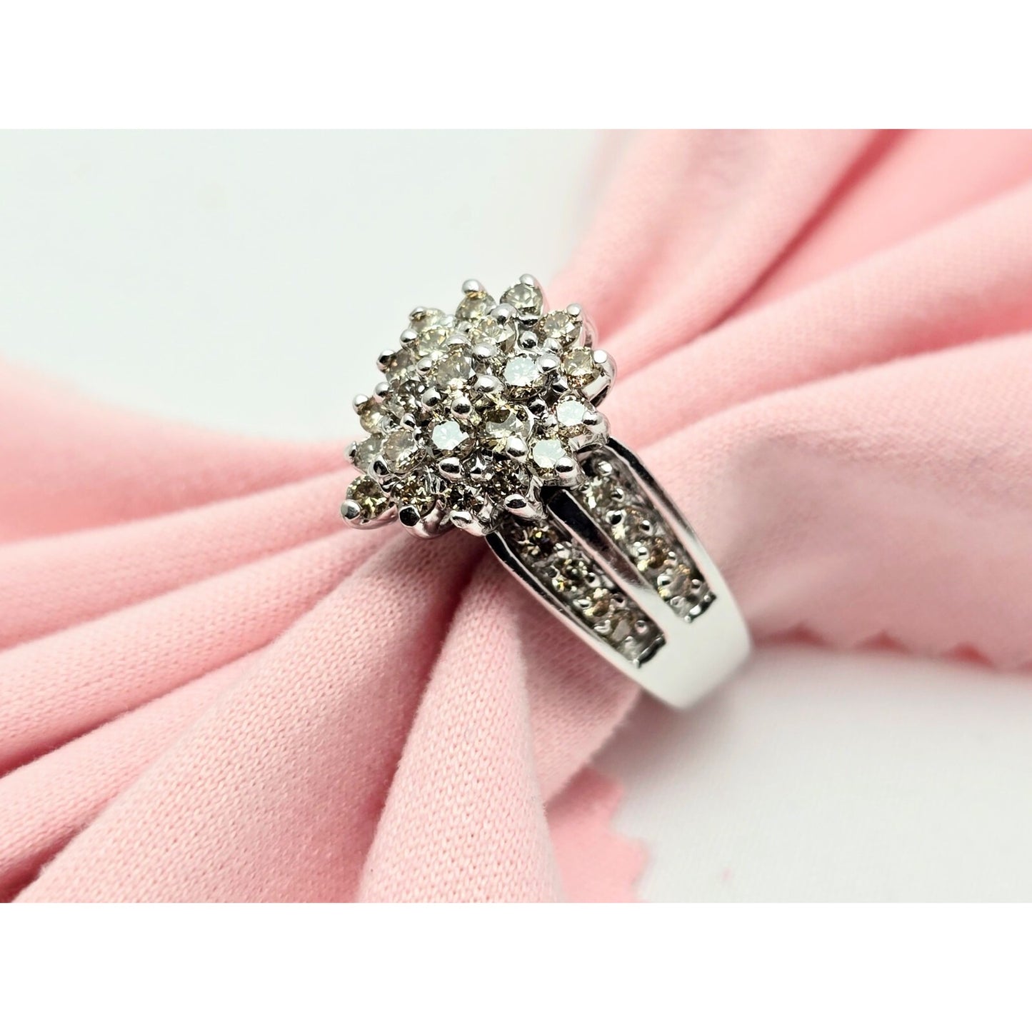 10K White Gold Teardrop Style Diamond Ring