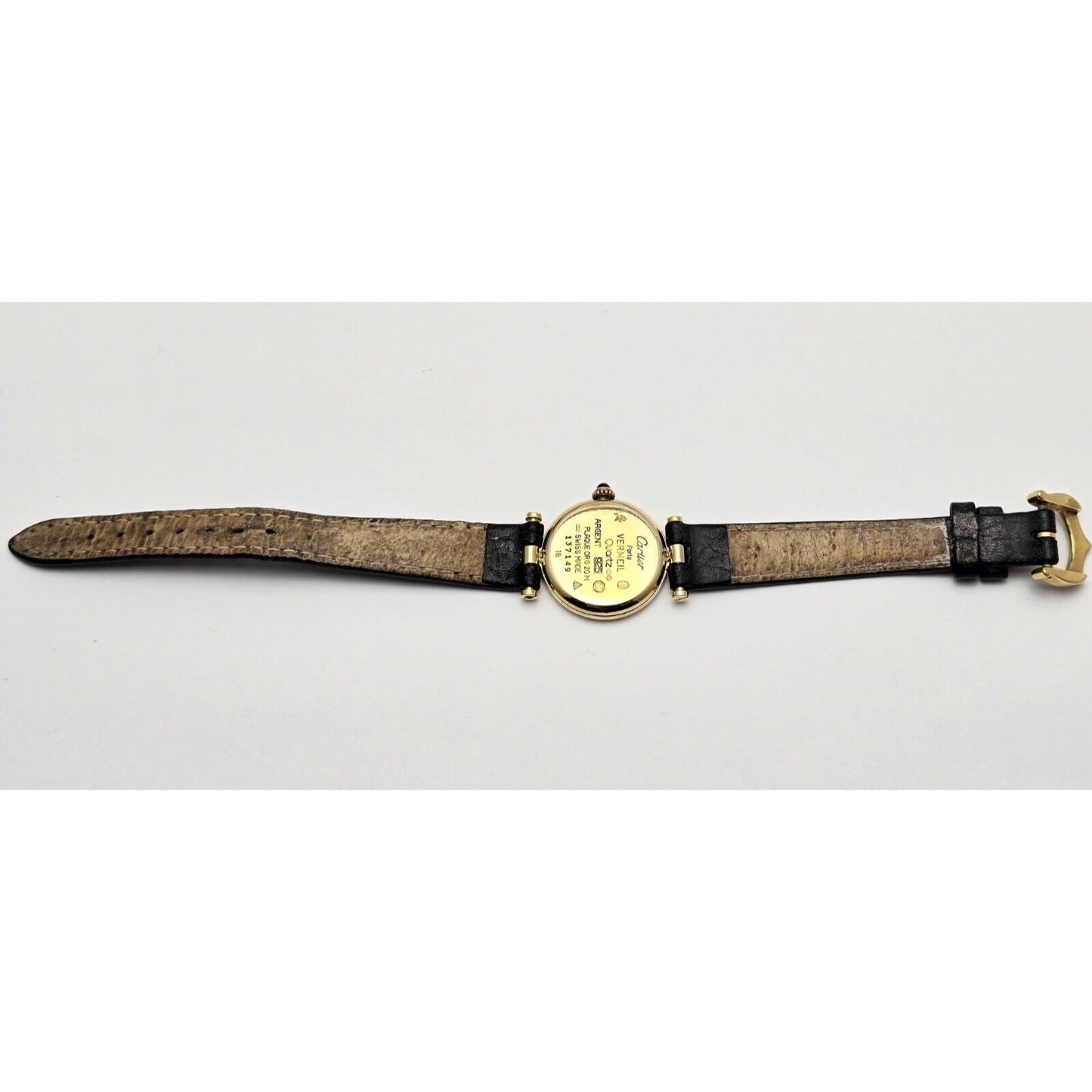 Must de Cartier Paris Vermeil Quartz 18K Gold Plated 925 Silver 24MM 137149