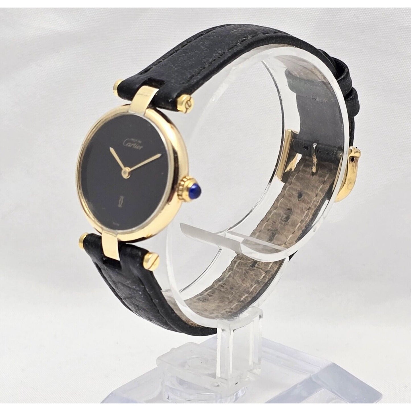 Must de Cartier Paris Vermeil Quartz 18K Gold Plated 925 Silver 24MM 137149