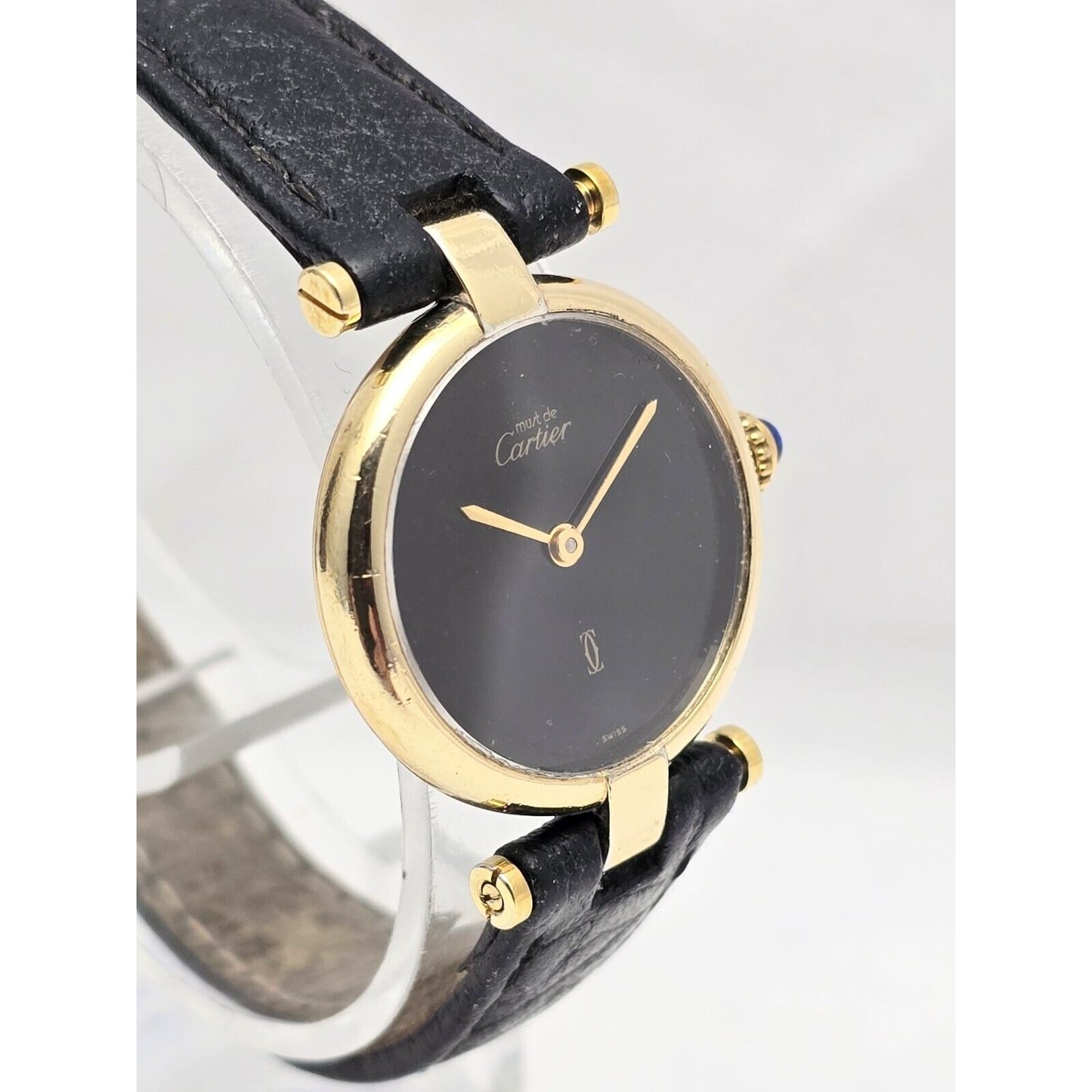 Must de Cartier Paris Vermeil Quartz 18K Gold Plated 925 Silver 24MM 137149