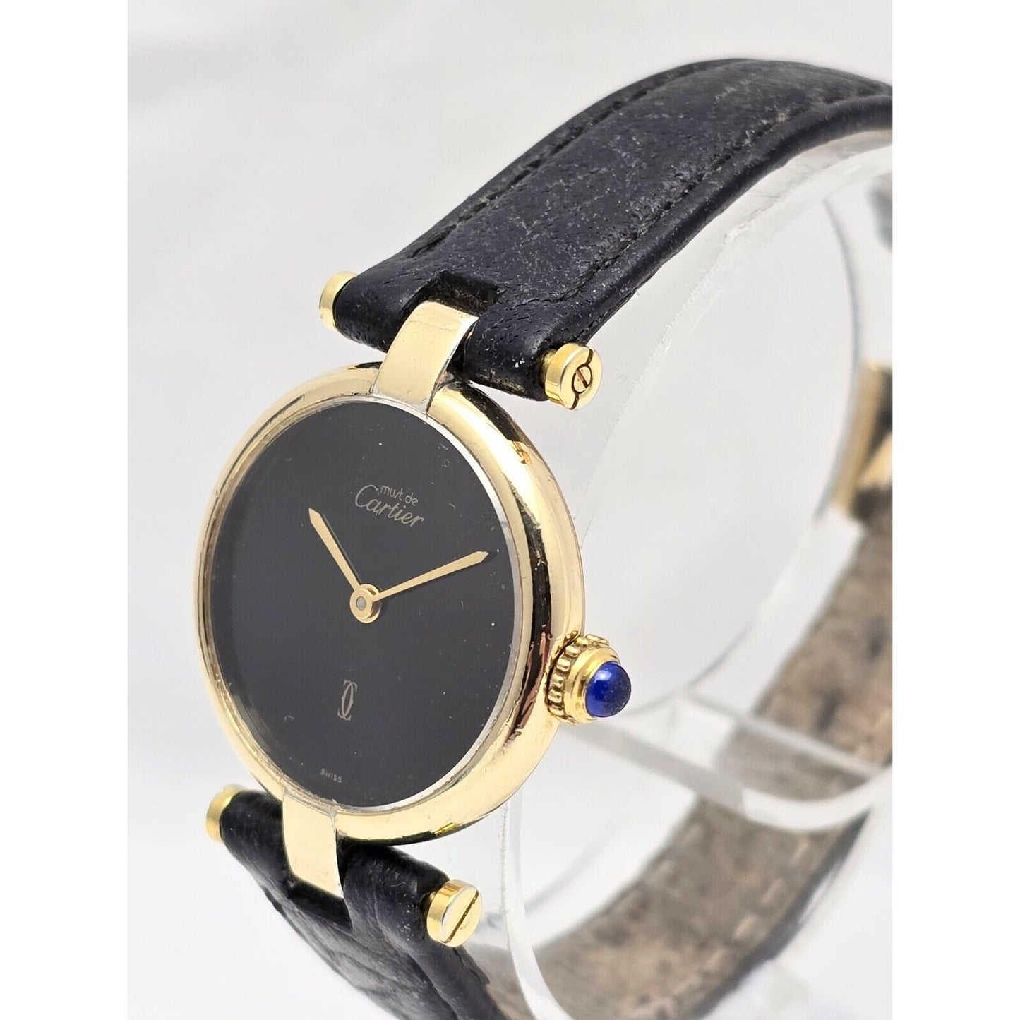 Must de Cartier Paris Vermeil Quartz 18K Gold Plated 925 Silver 24MM 137149