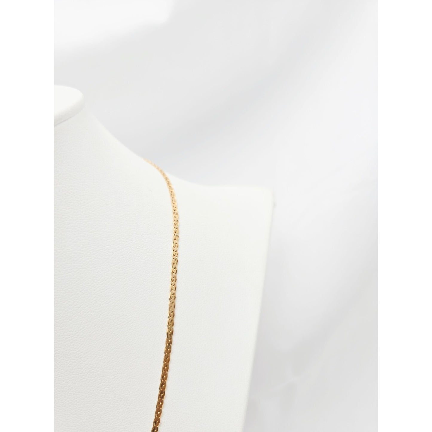 14K Yellow Gold Braided Flat Chain Necklace