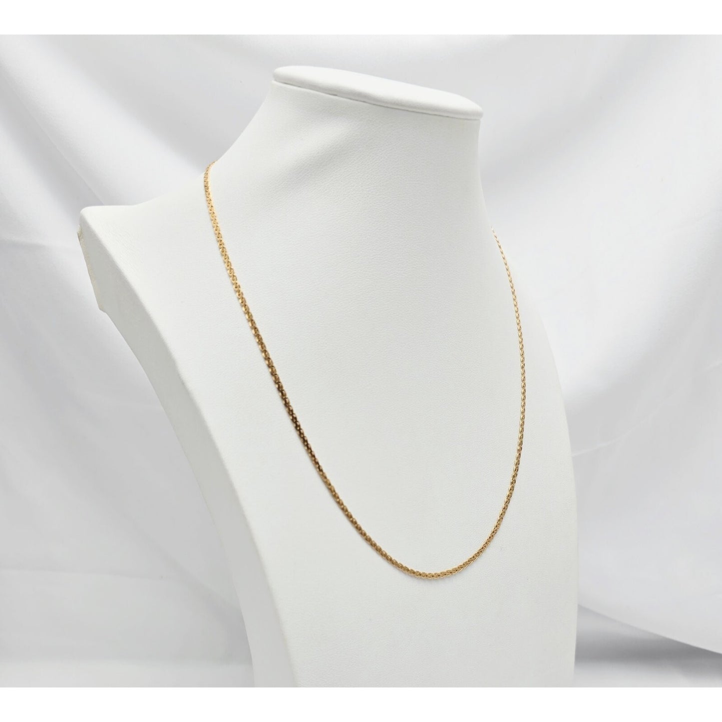 14K Yellow Gold Braided Flat Chain Necklace