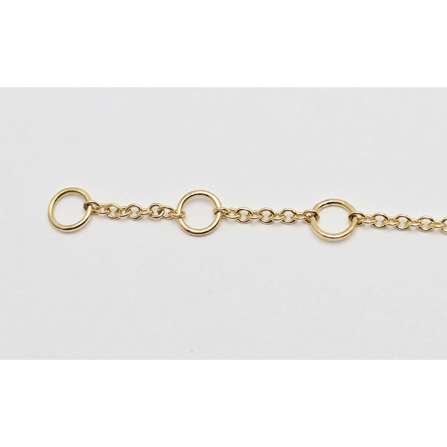 18K Yellow Gold Topaz & Diamond Fish Resizable Cable Link Charm Bracelet