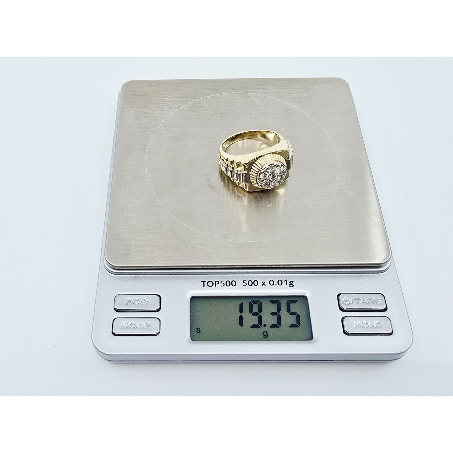 14K Two Tone Gold Rolex Style Diamond Ring