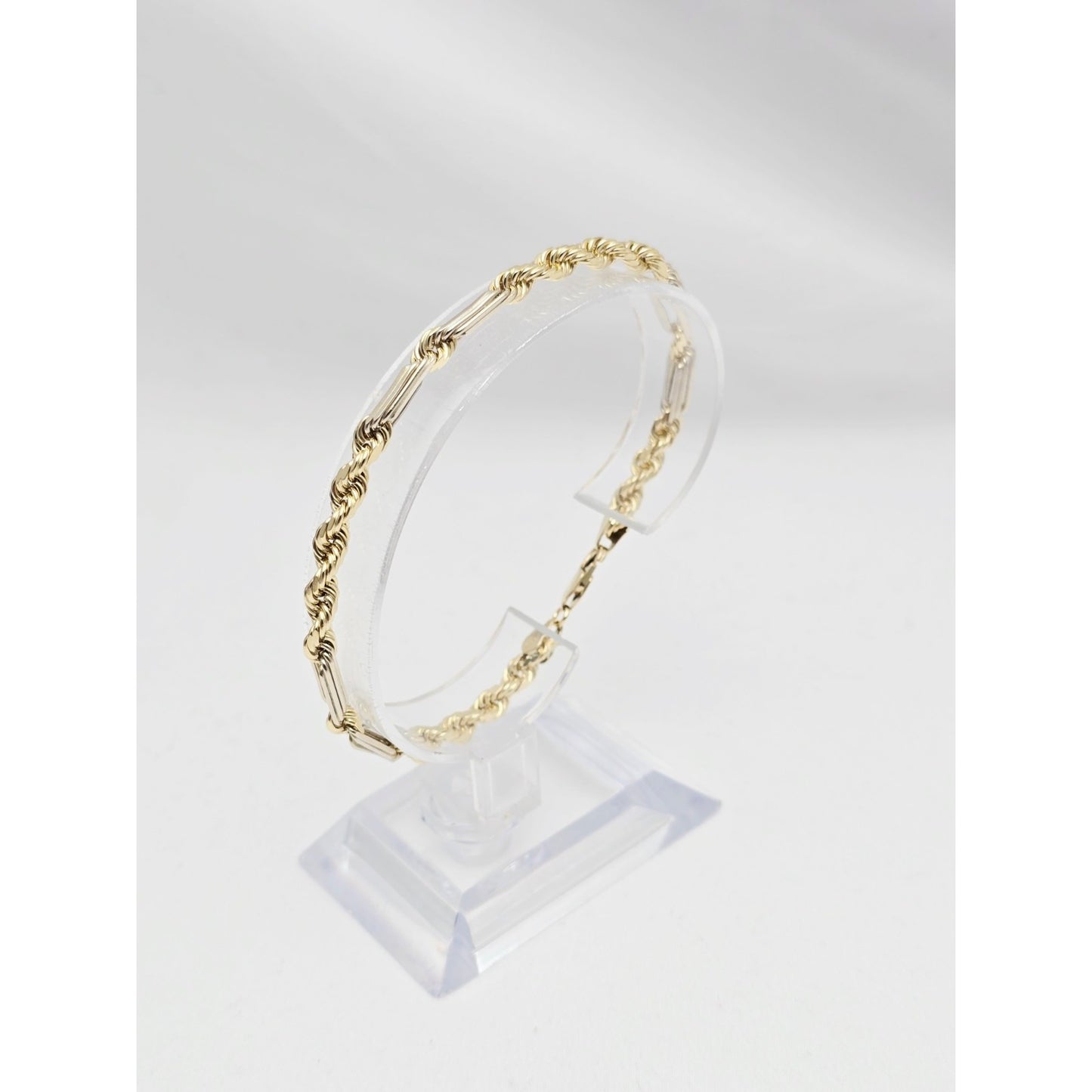 14K Two Tone Gold Milano Rope Bracelet