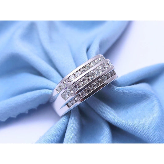 14K White Gold Diamond Men's Ring