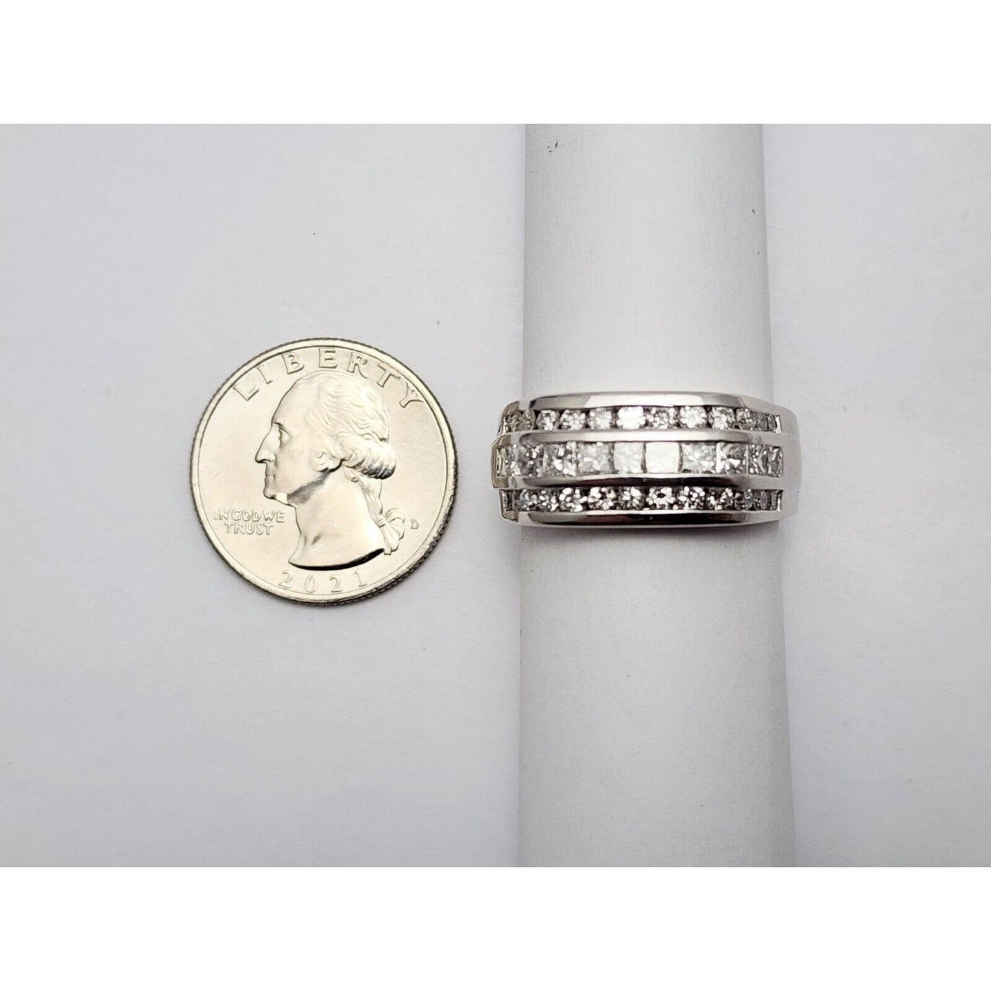 14K White Gold Diamond Men's Ring