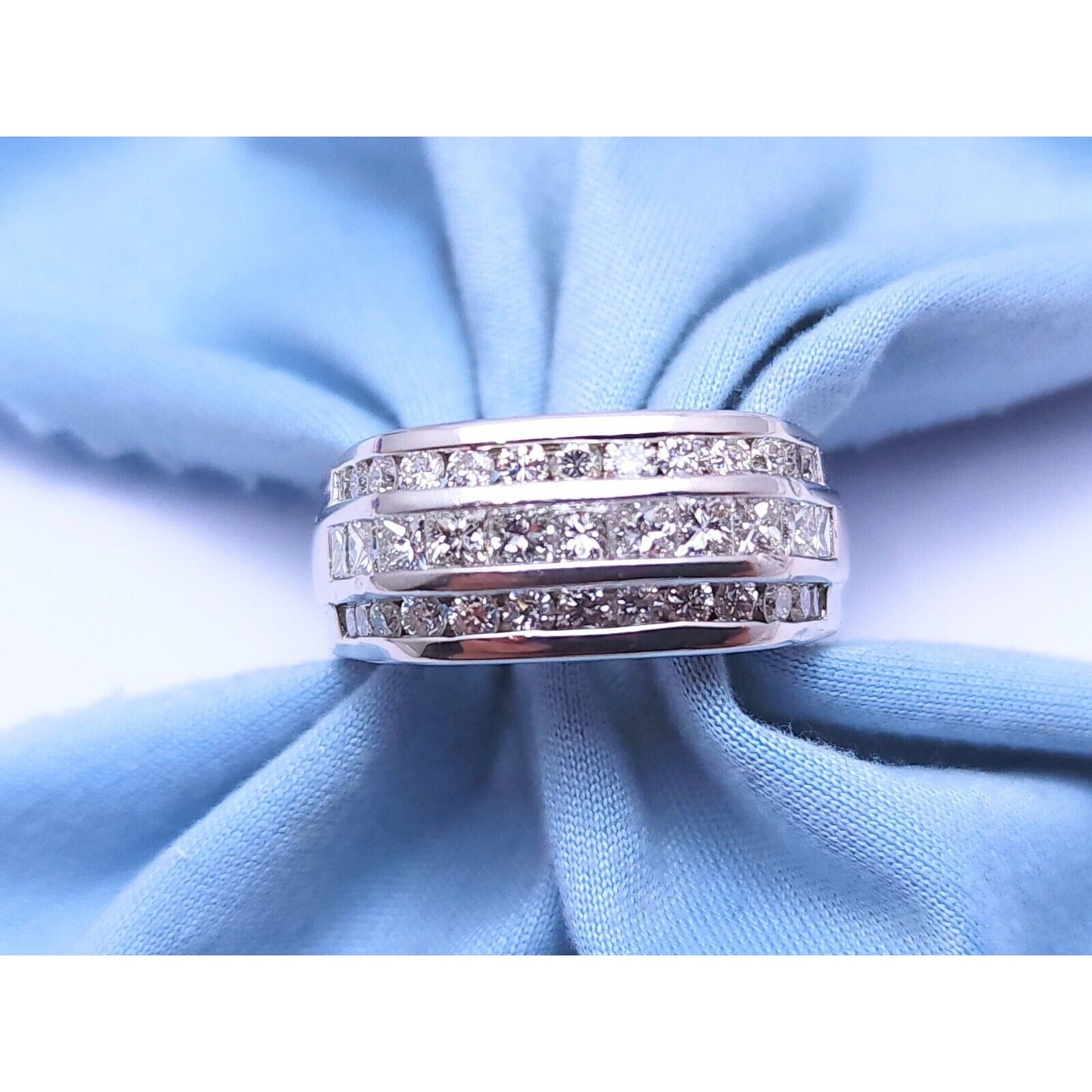 14K White Gold Diamond Men's Ring