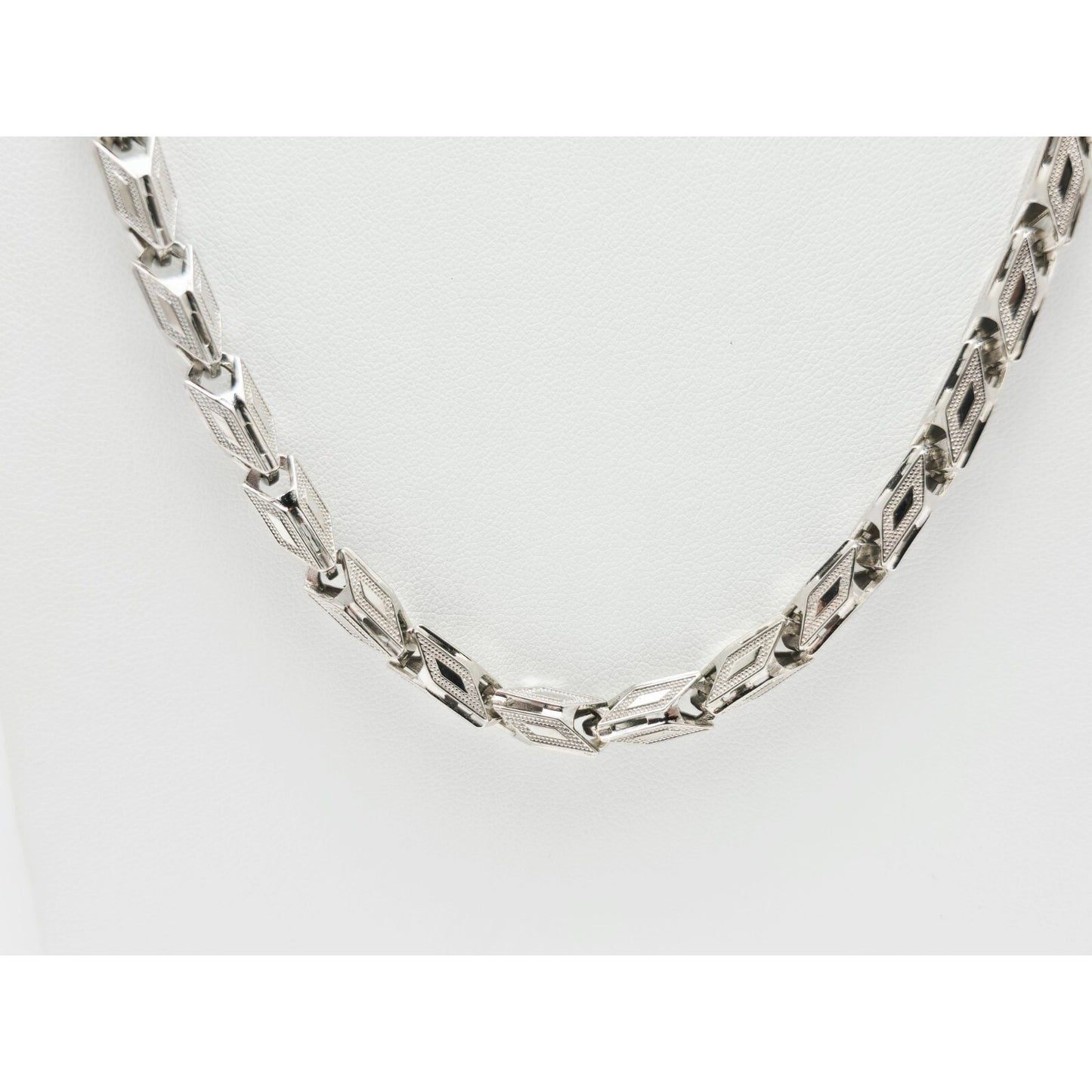 14K White Gold Custom Link Chain Necklace