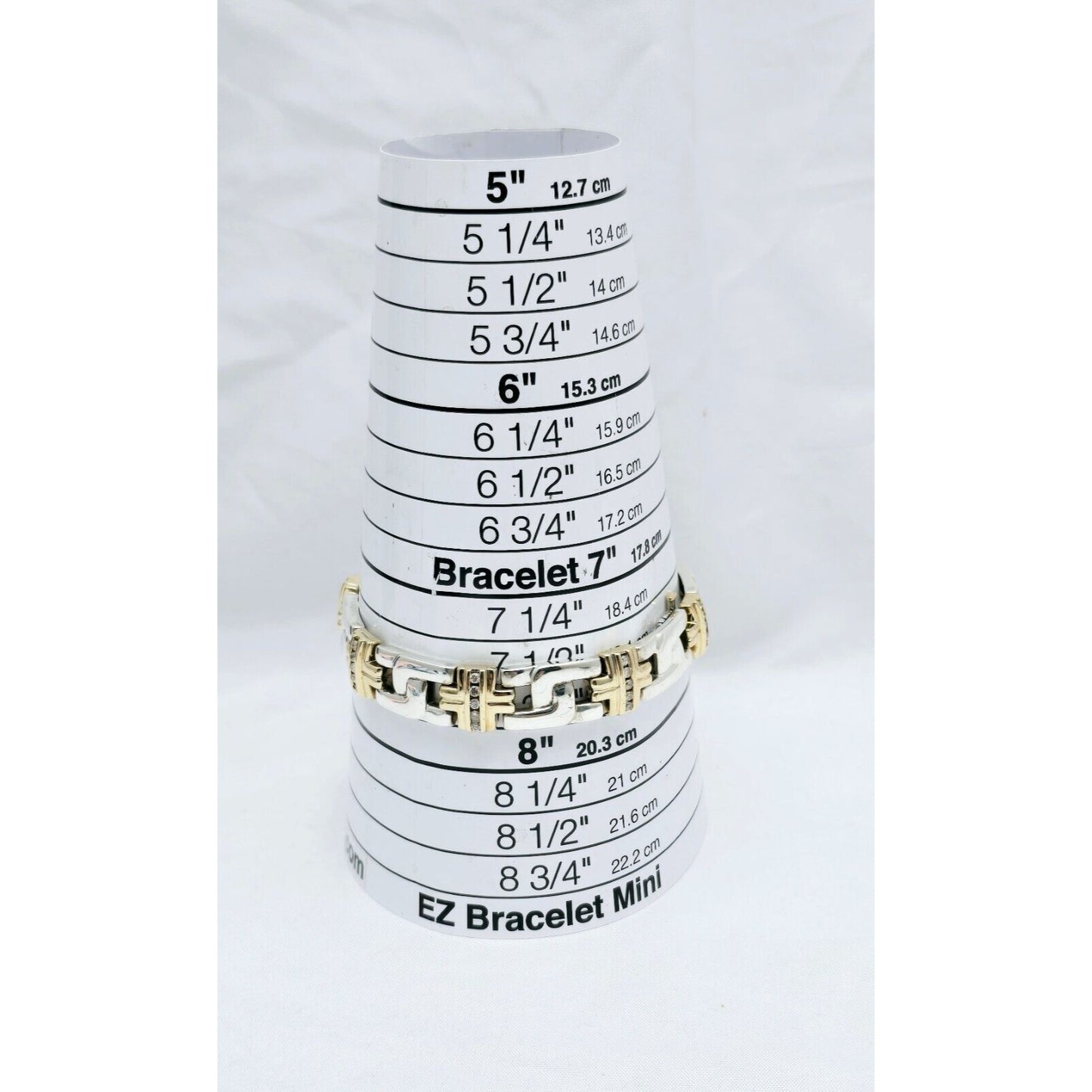 10K Yellow Gold & 925 Sterling Silver Diamond Link Bracelet