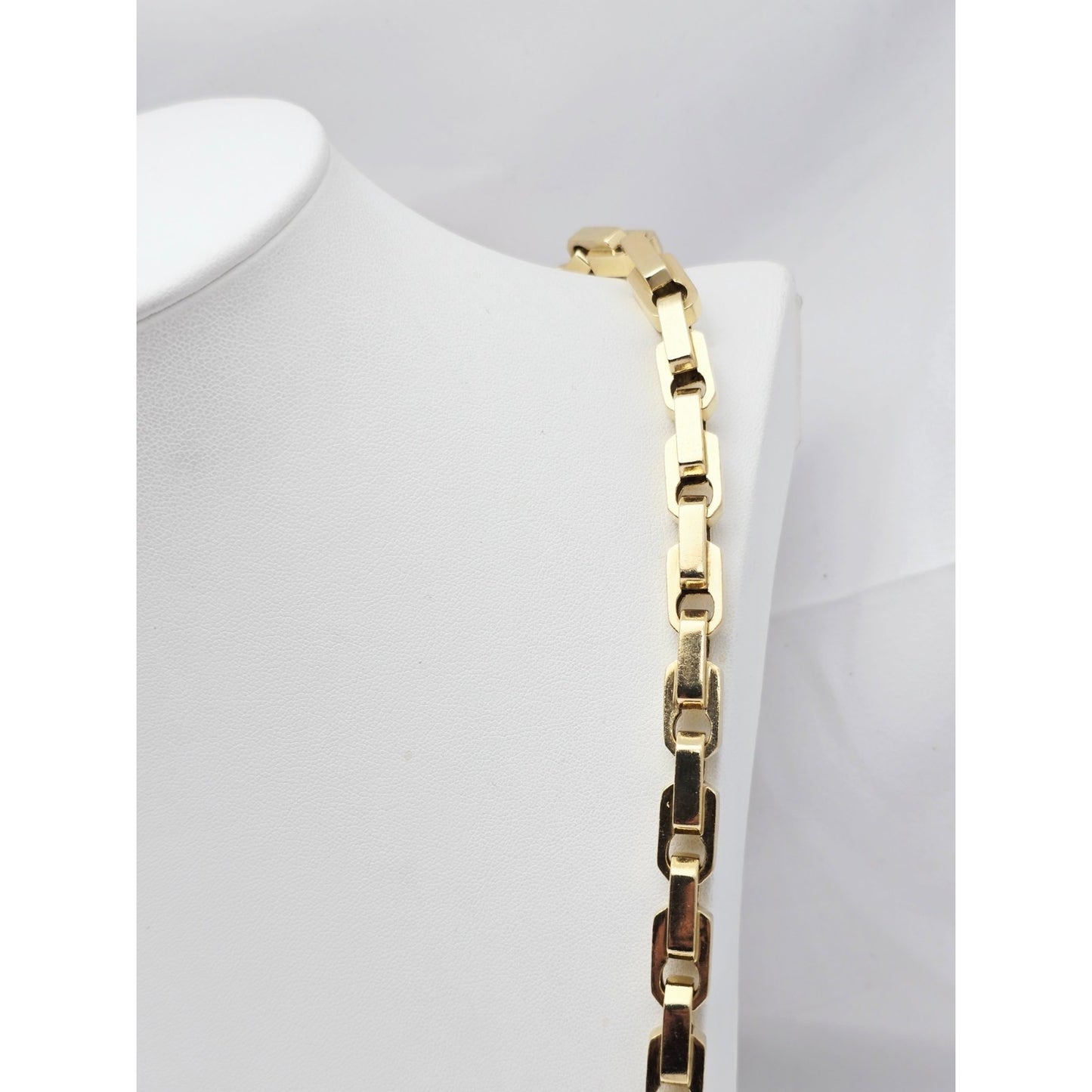Large Heavy 18K Yellow Gold Fancy Link Chain Necklace