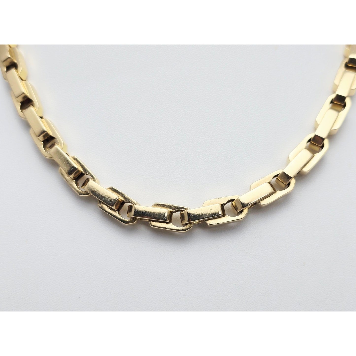 Large Heavy 18K Yellow Gold Fancy Link Chain Necklace