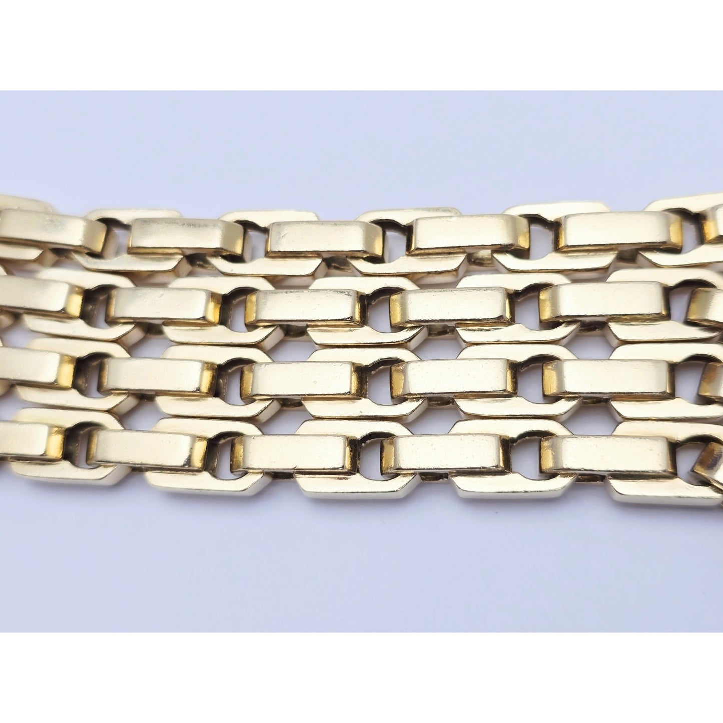 Large Heavy 18K Yellow Gold Fancy Link Chain Necklace