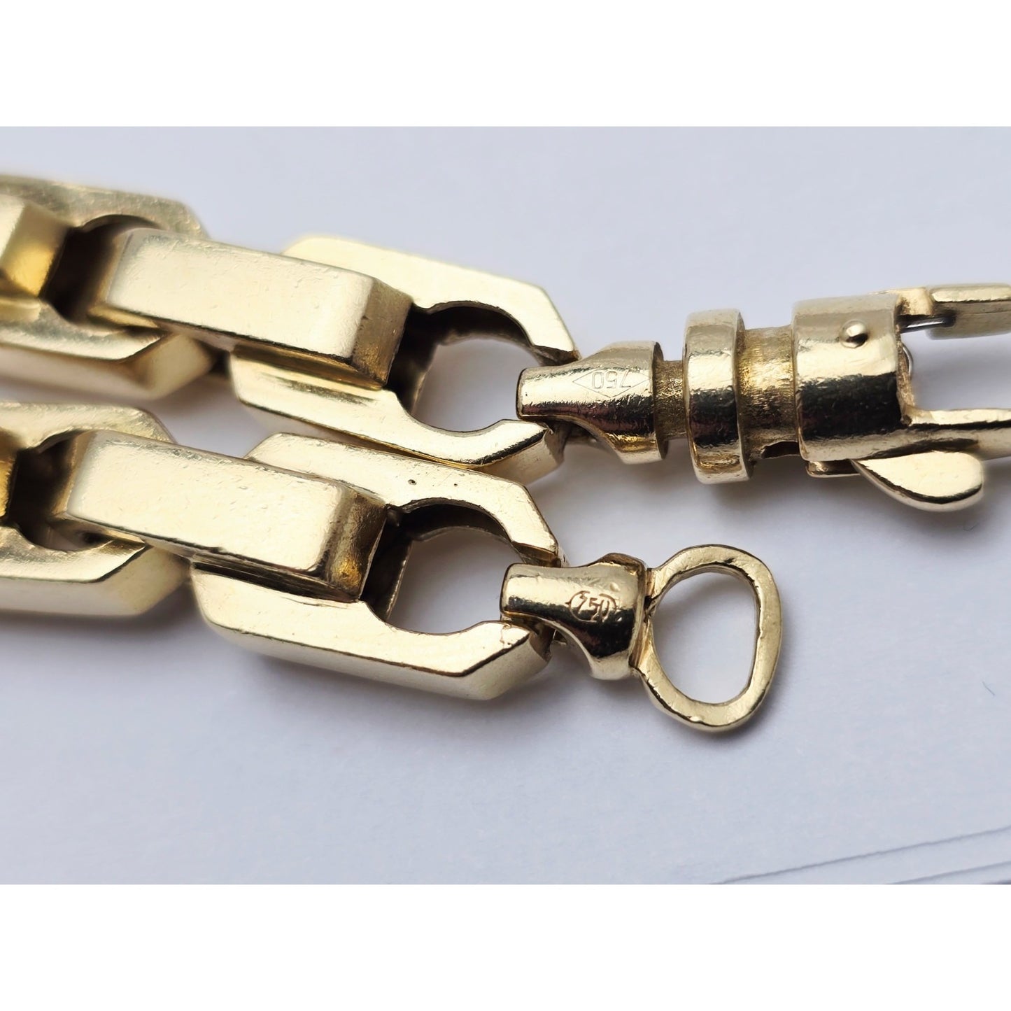 Large Heavy 18K Yellow Gold Fancy Link Chain Necklace