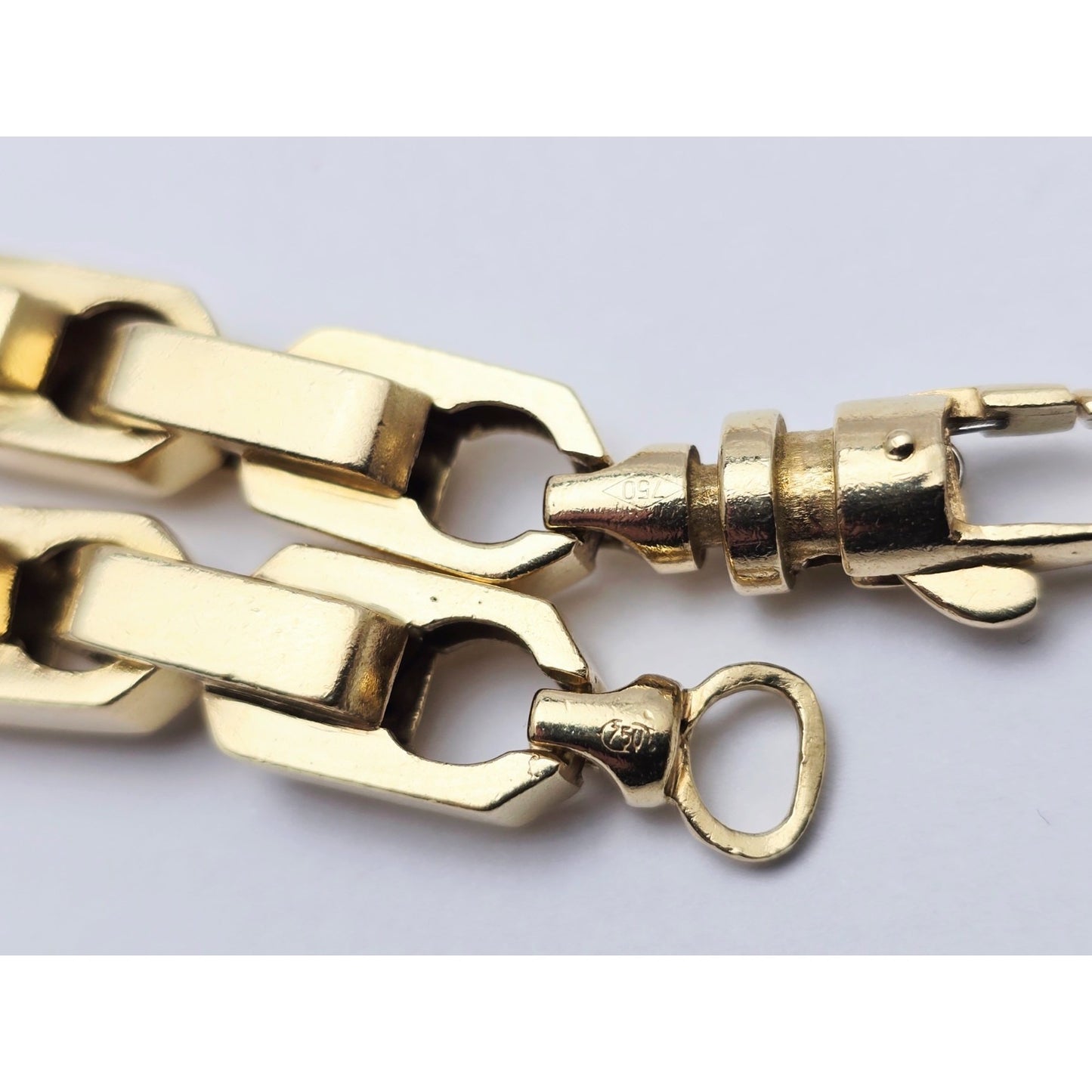 Large Heavy 18K Yellow Gold Fancy Link Chain Necklace