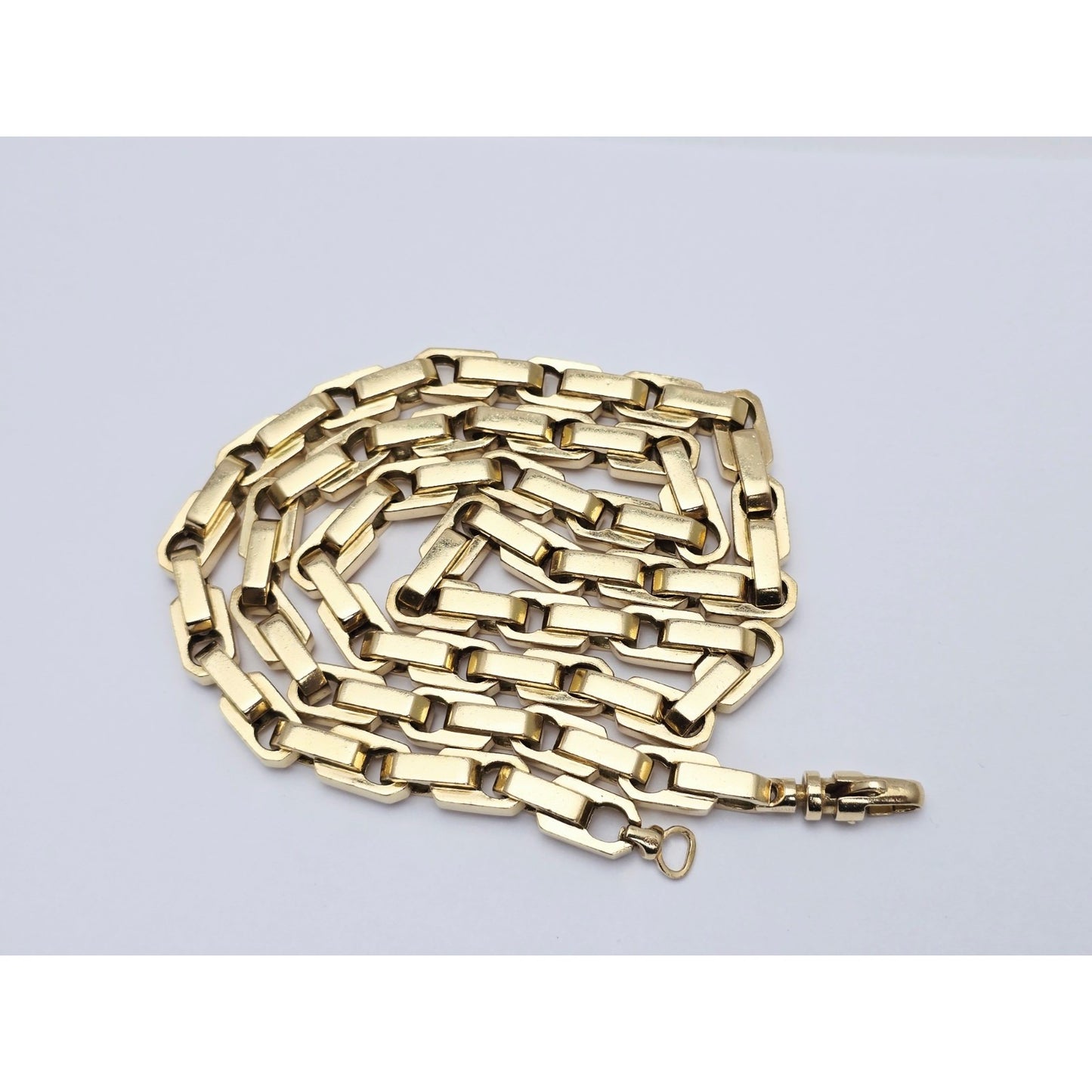 Large Heavy 18K Yellow Gold Fancy Link Chain Necklace