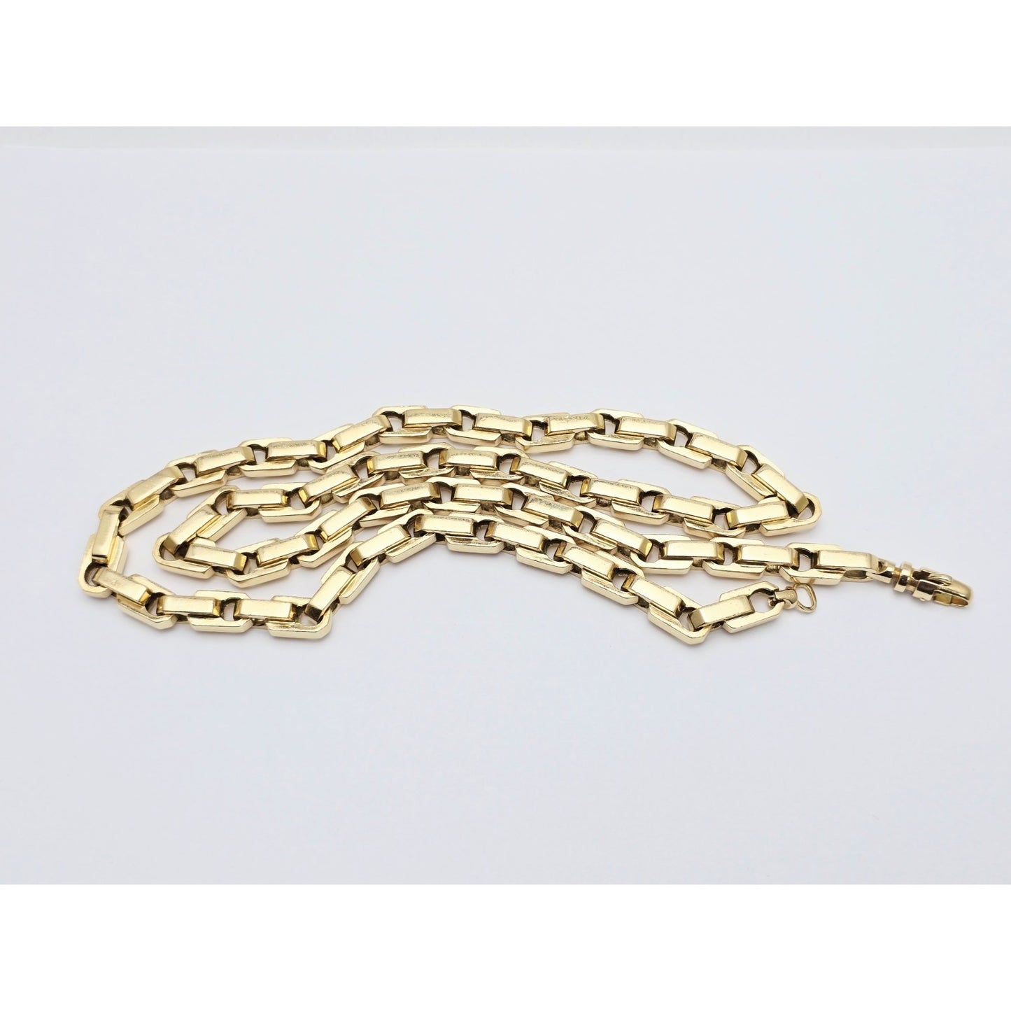 Large Heavy 18K Yellow Gold Fancy Link Chain Necklace