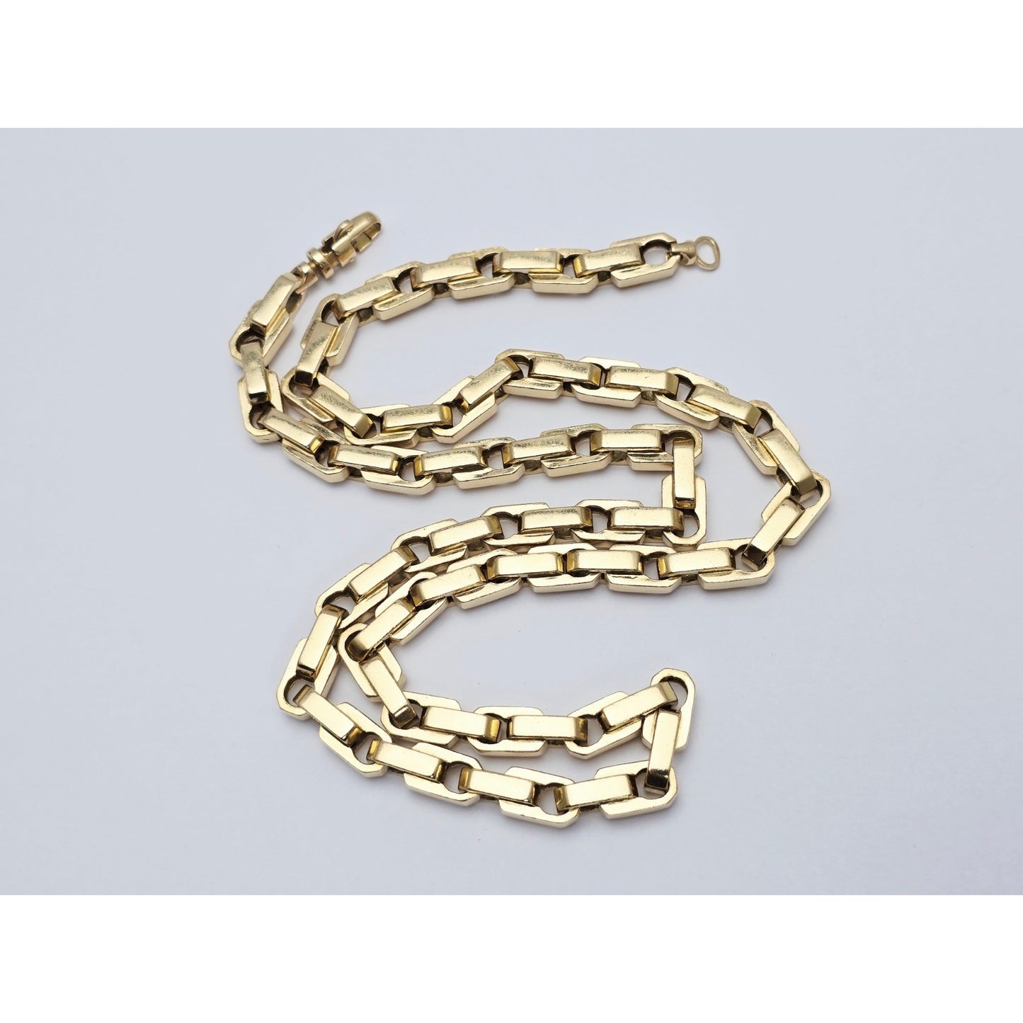 Large Heavy 18K Yellow Gold Fancy Link Chain Necklace
