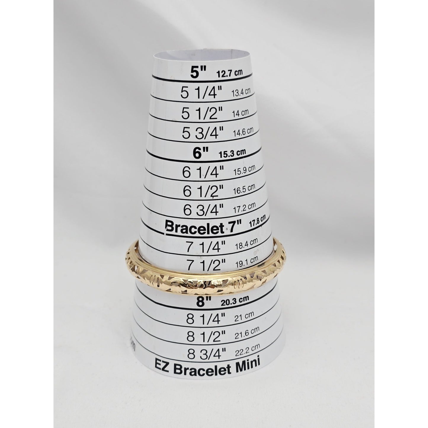 14K Yellow Gold Floral Engraved Bangle Bracelet