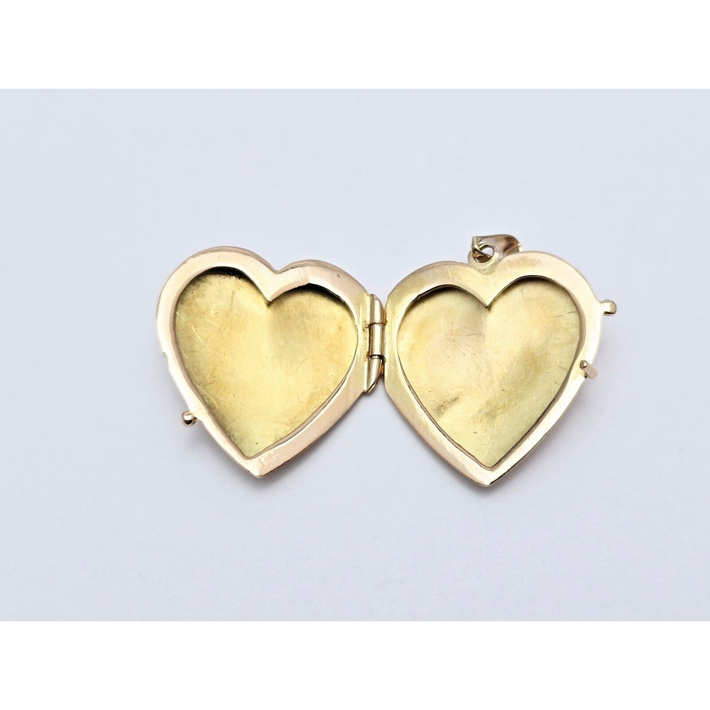 18K Yellow Gold Saint Mary Heart Locket Charm Pendant