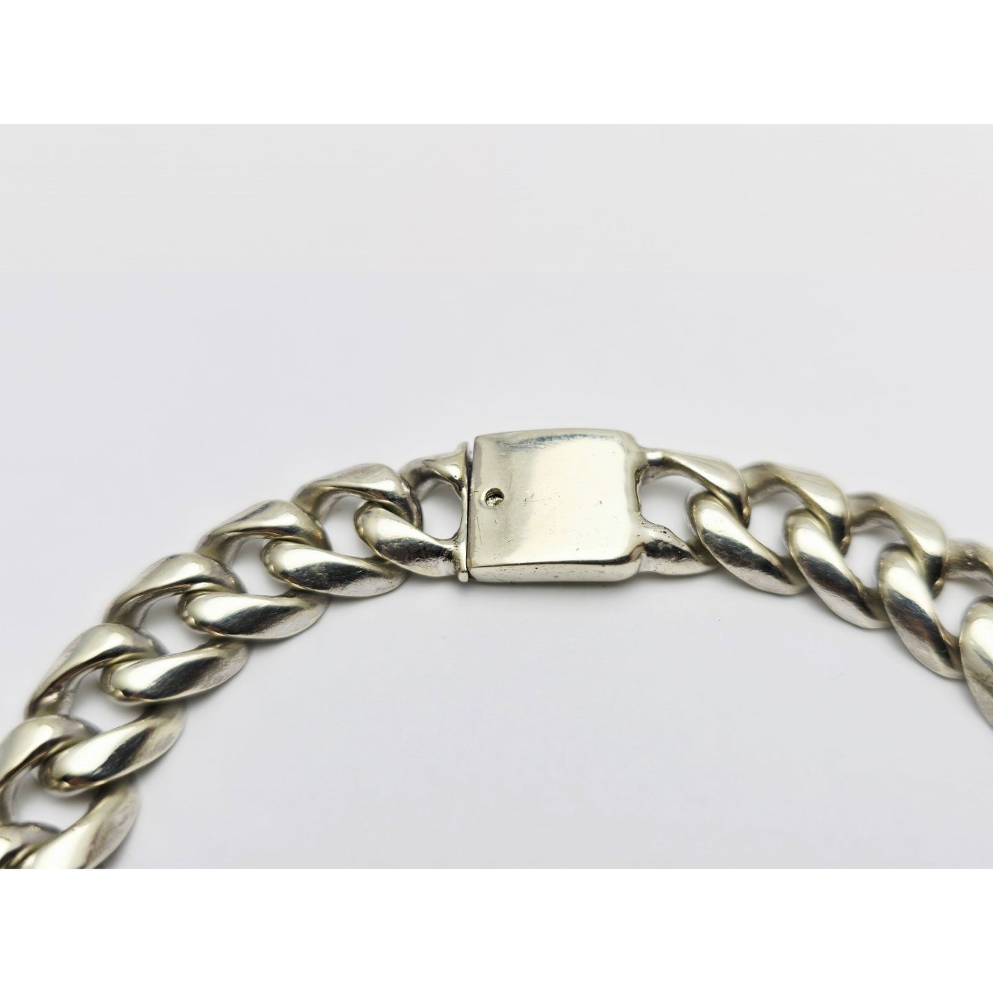 Fancy 14K White Gold Cuban Link Bracelet