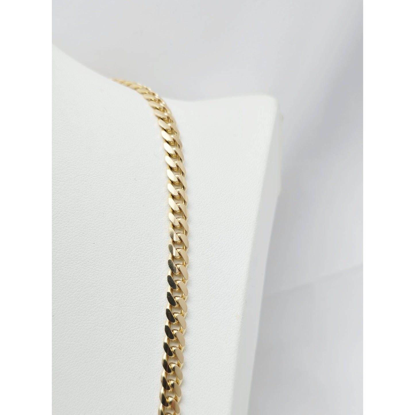 14K Yellow Gold Cuban Curb Link Chain Necklace