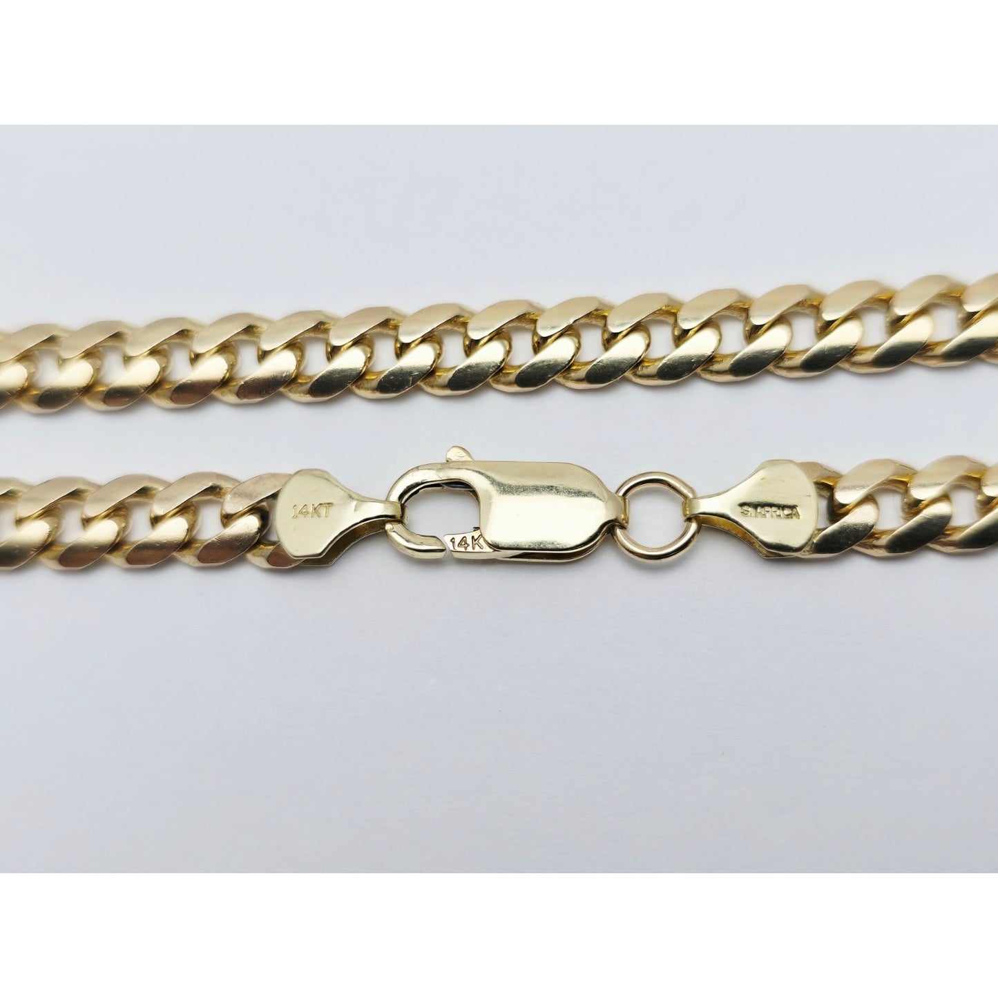 14K Yellow Gold Cuban Curb Link Chain Necklace