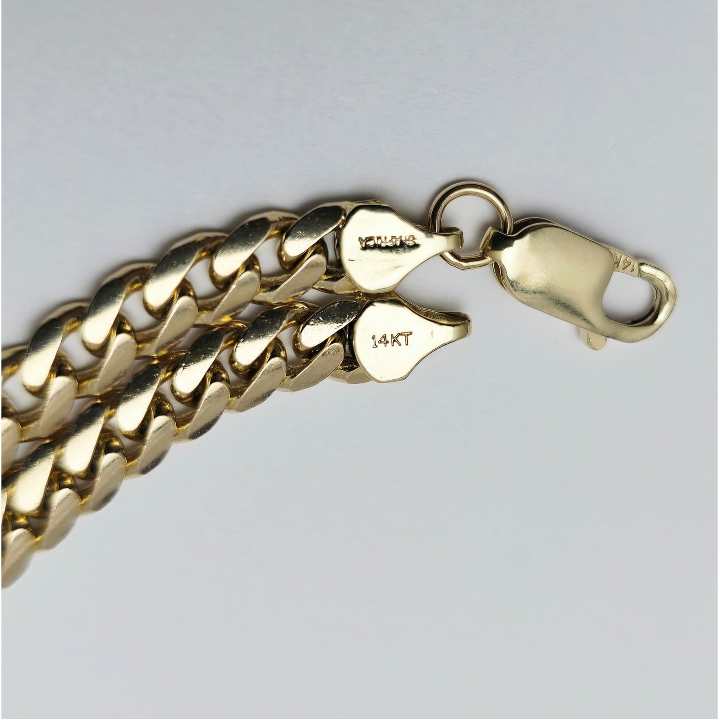 14K Yellow Gold Cuban Curb Link Chain Necklace
