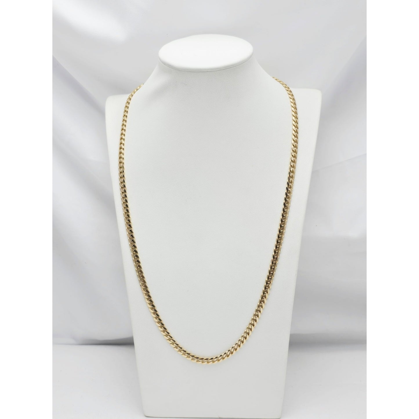14K Yellow Gold Cuban Curb Link Chain Necklace