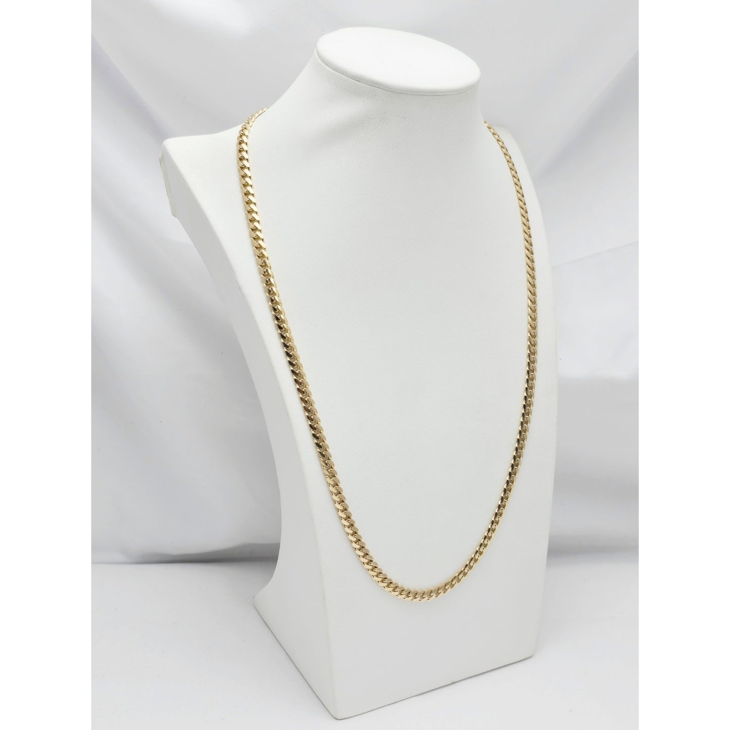 14K Yellow Gold Cuban Curb Link Chain Necklace