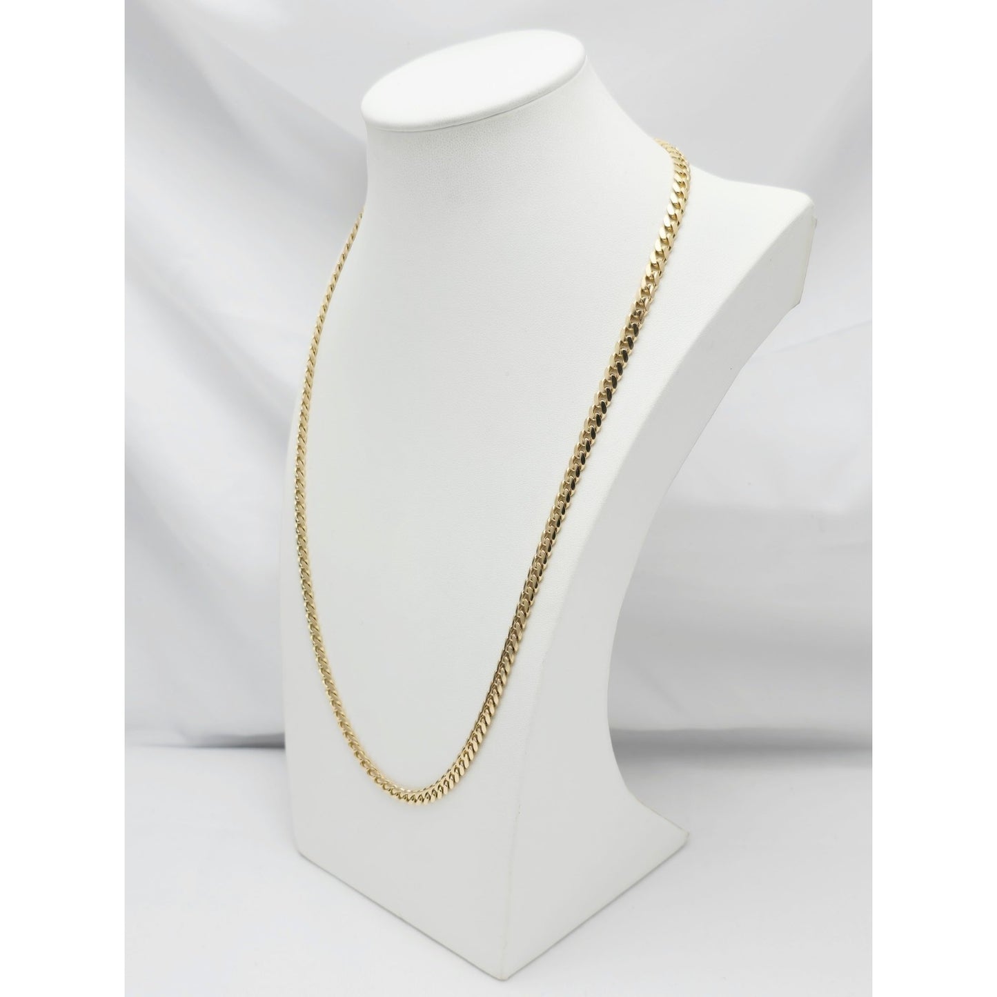 14K Yellow Gold Cuban Curb Link Chain Necklace