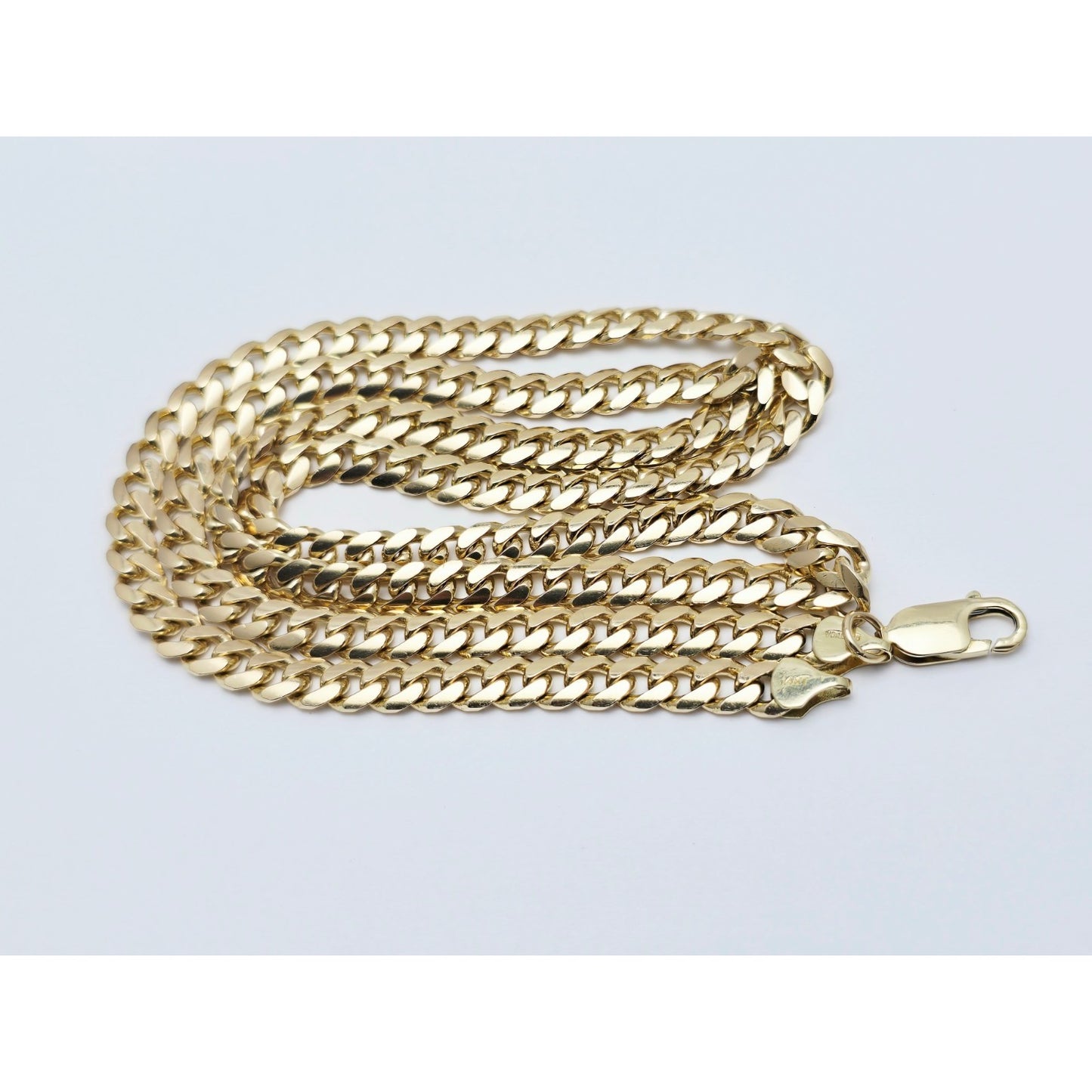 14K Yellow Gold Cuban Curb Link Chain Necklace