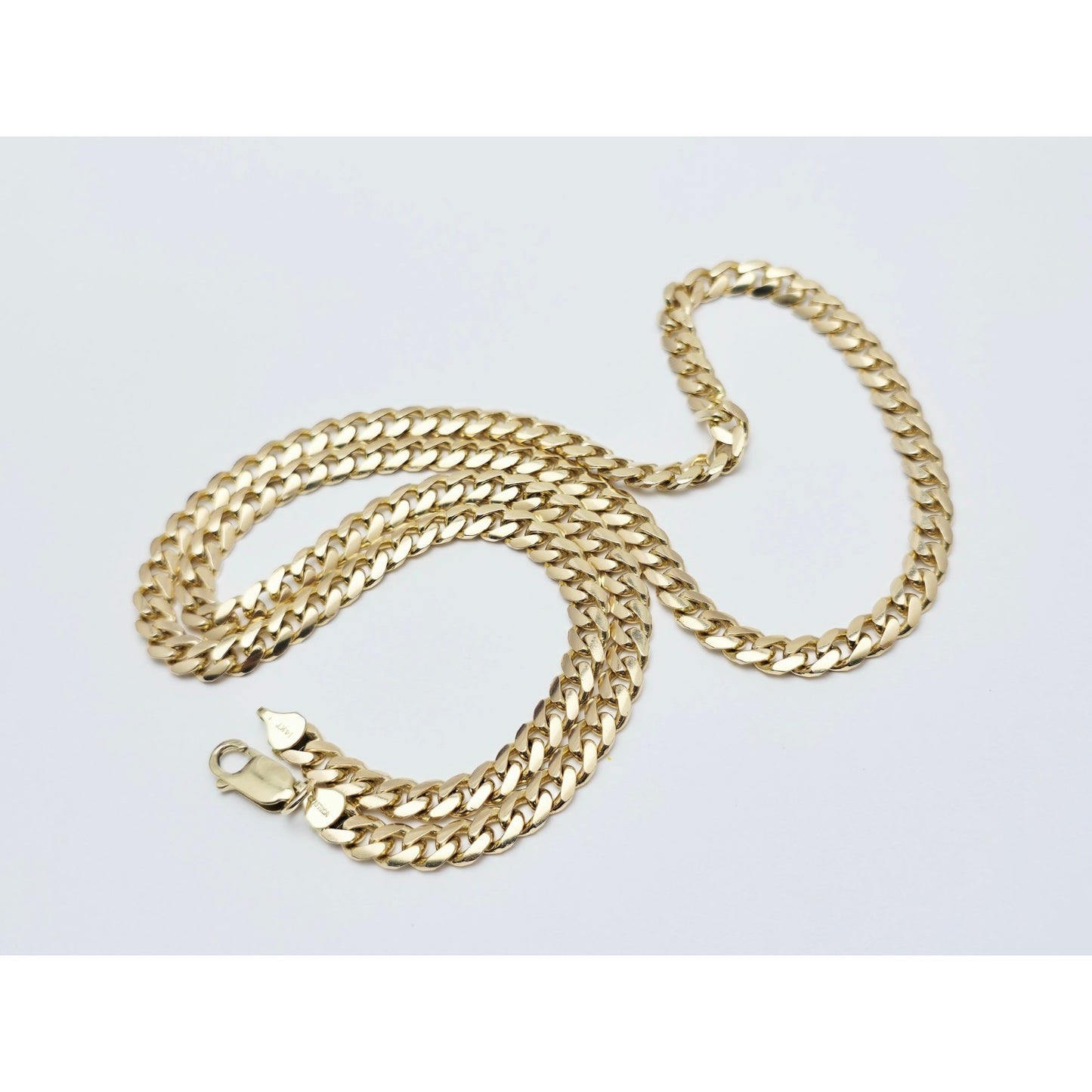 14K Yellow Gold Cuban Curb Link Chain Necklace