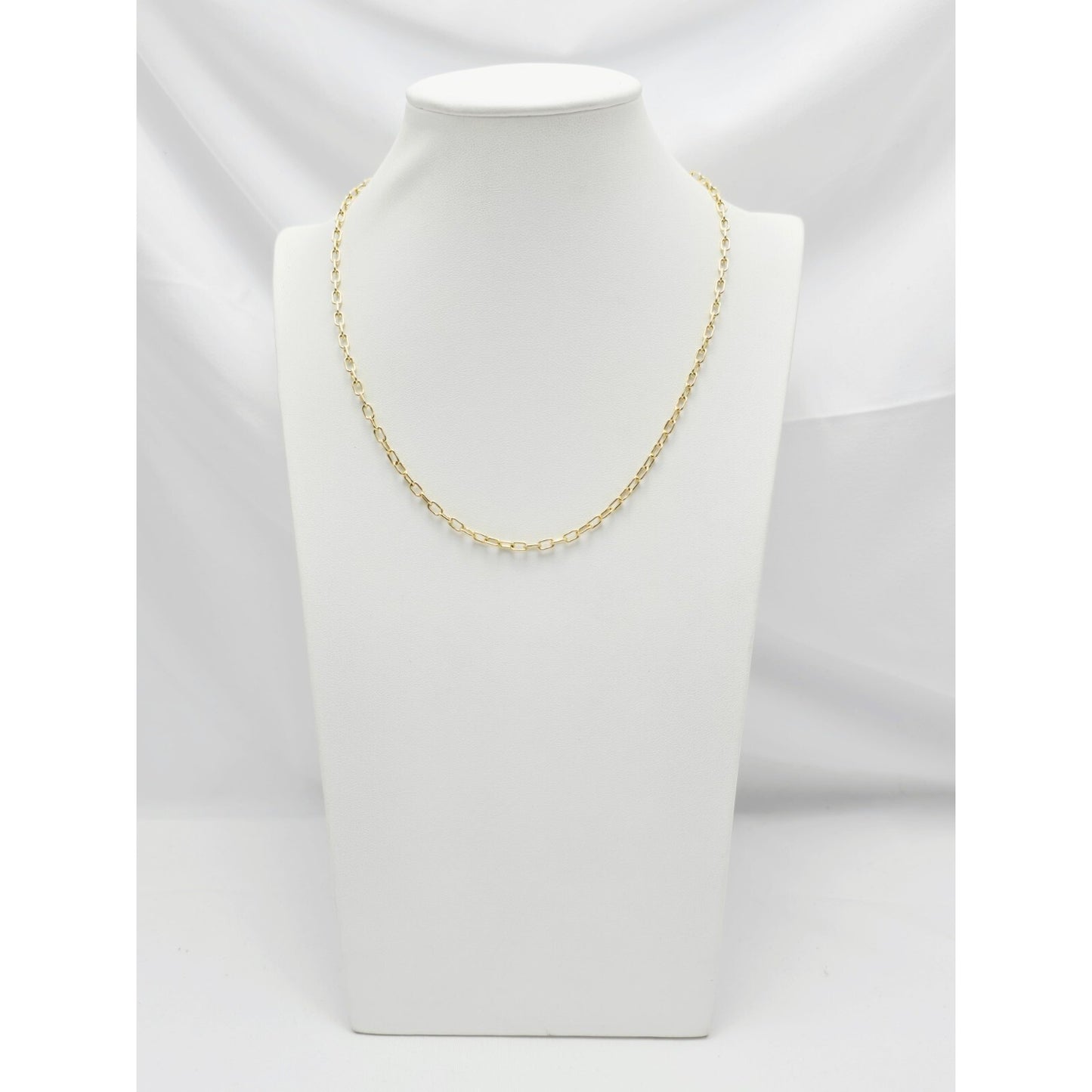 14K Yellow Gold Anchor Cable Link Chain Necklace