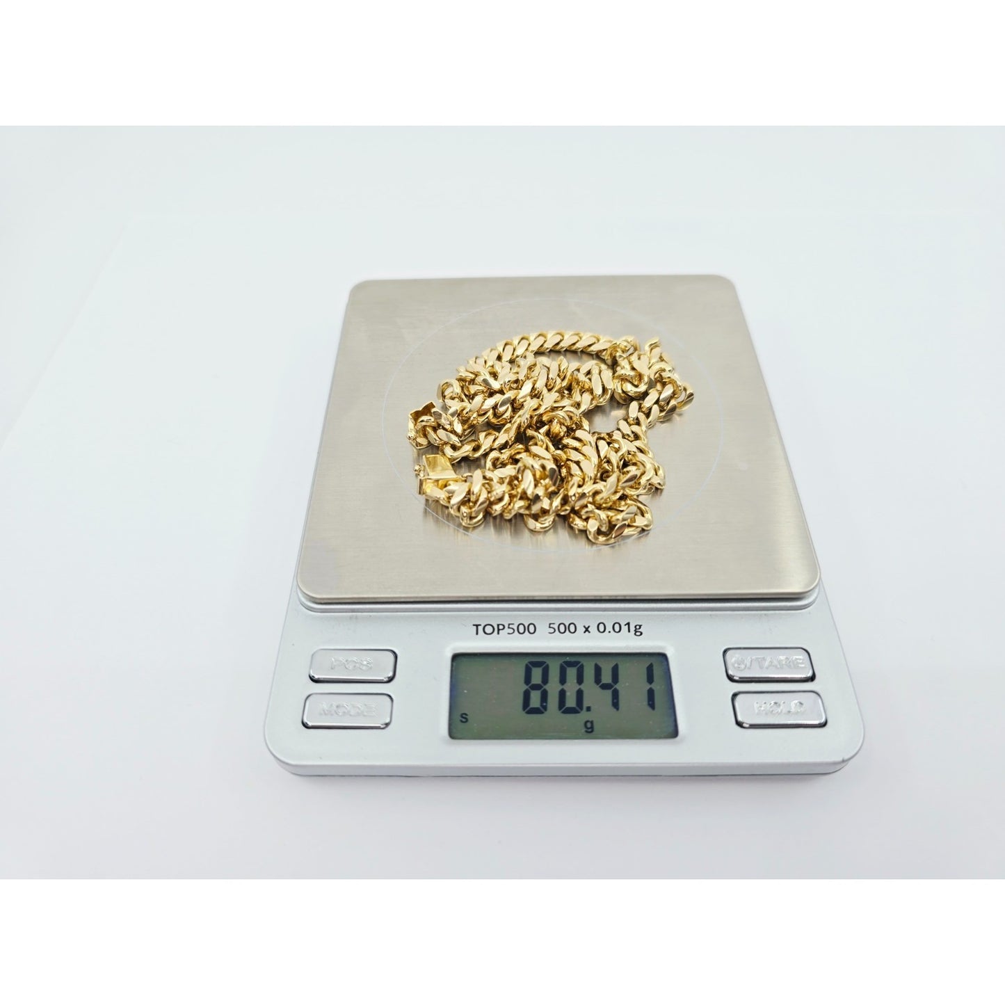 14K Yellow Gold Cuban Link Chain Necklace