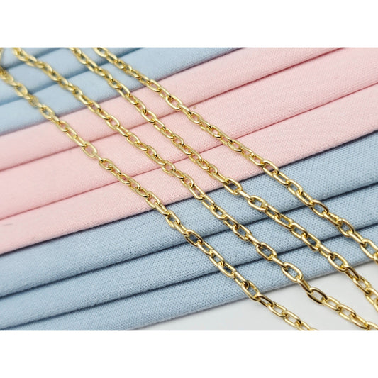 18K Yellow Gold Cable Link Chain Necklace