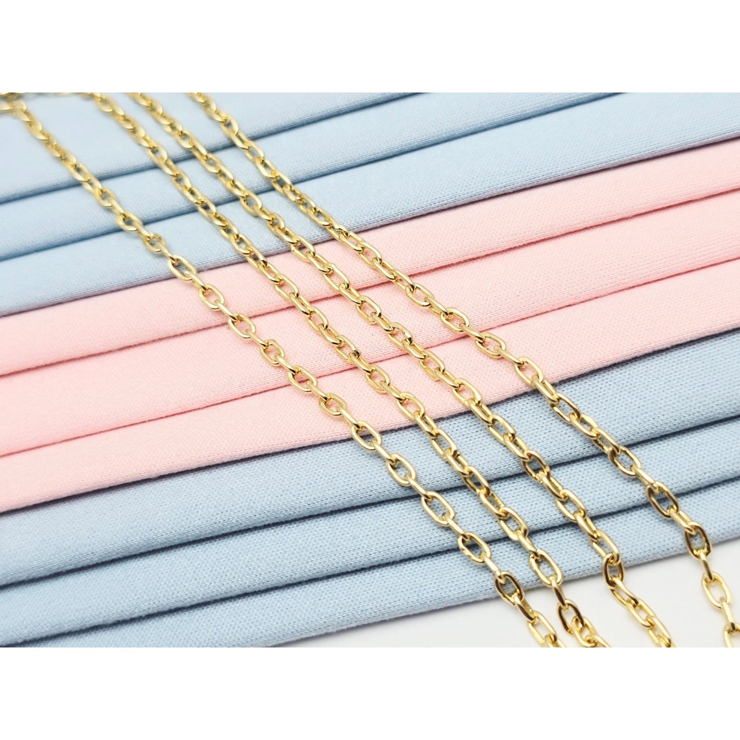 18K Yellow Gold Cable Link Chain Necklace