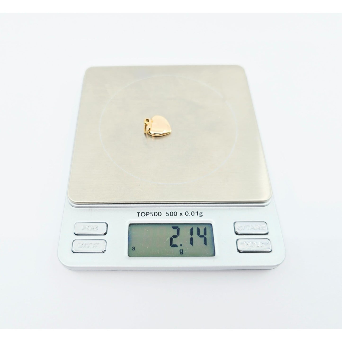 18K Yellow Gold 3D Puffy Heart Charm Pendant