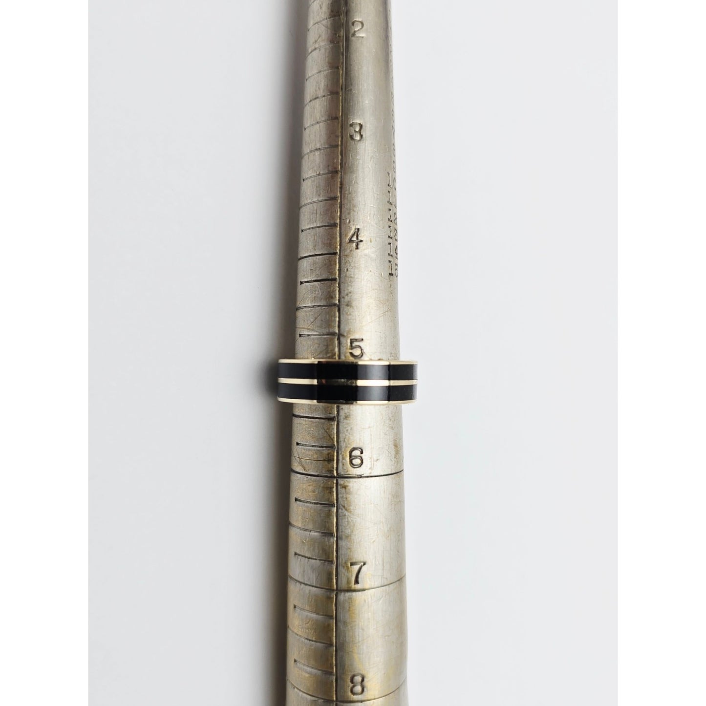 14K Yellow Gold Double Row Onyx Wedding Band Ring