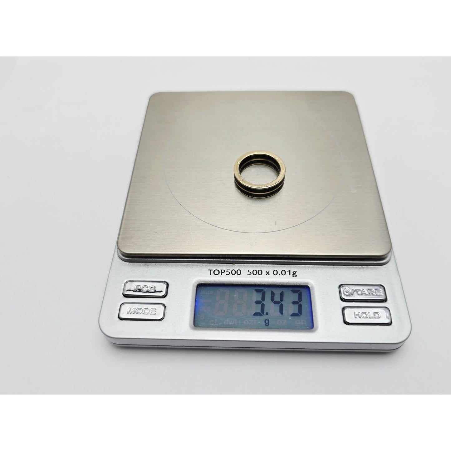 14K Yellow Gold Double Row Onyx Wedding Band Ring