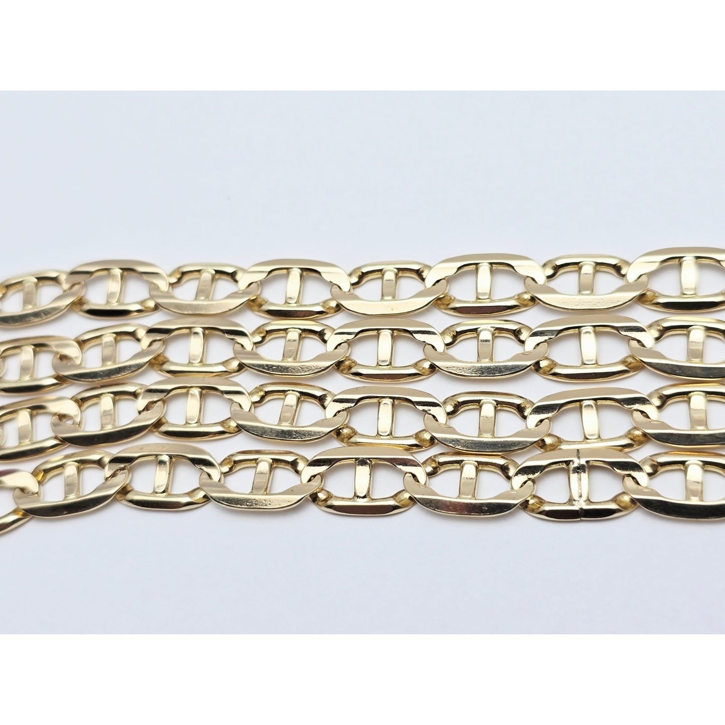14K Yellow Gold Mariner Link Chain Necklace Italy