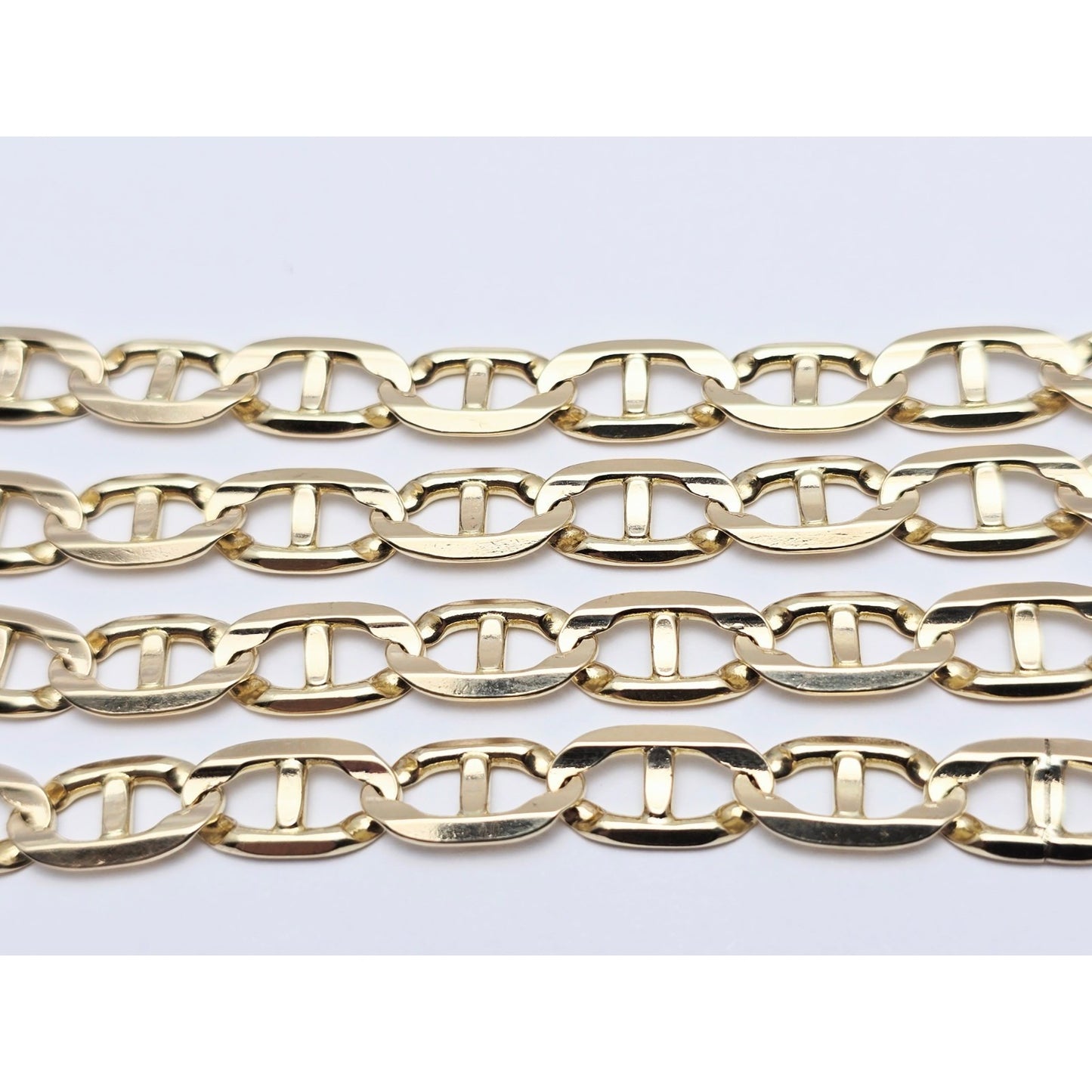 14K Yellow Gold Mariner Link Chain Necklace Italy