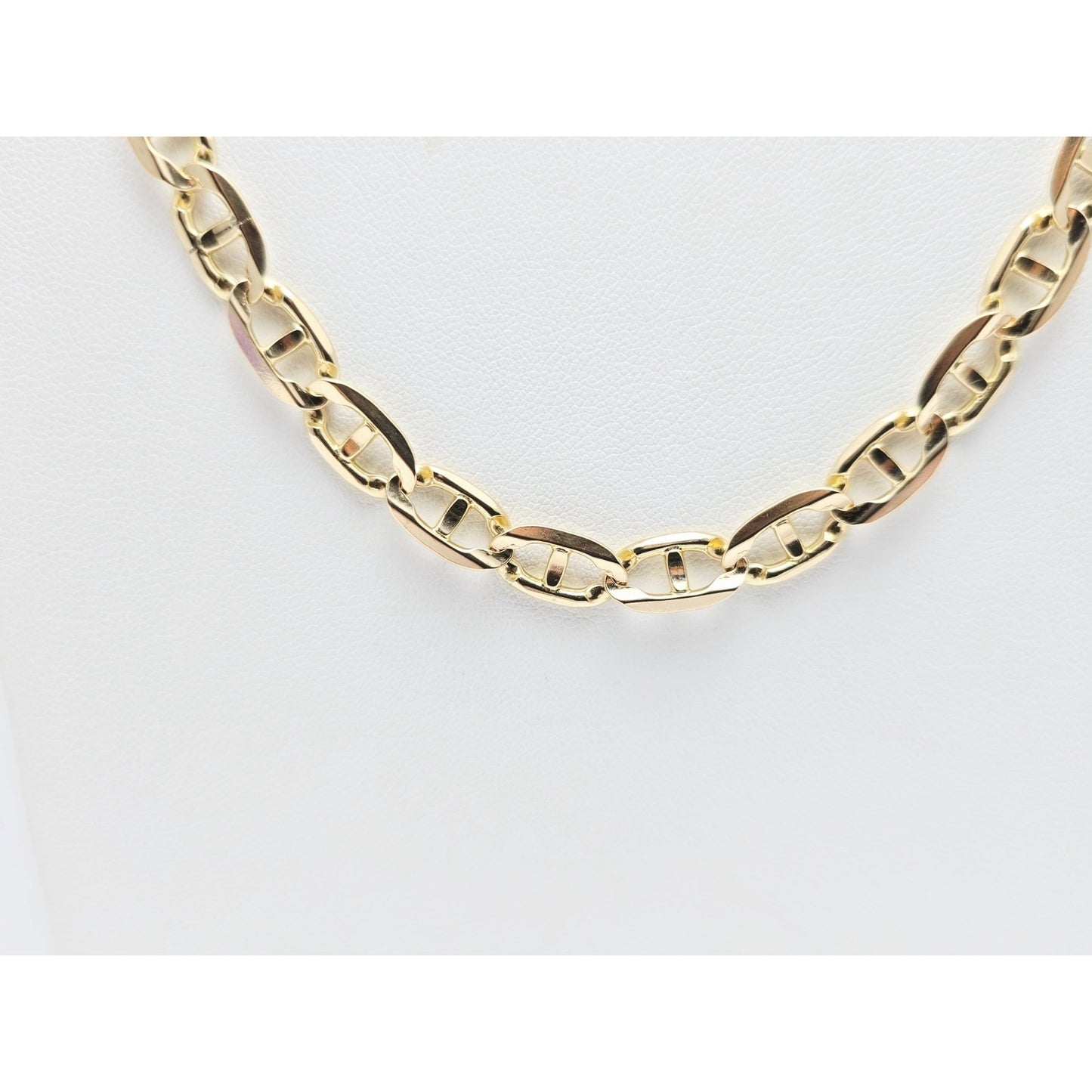 14K Yellow Gold Mariner Link Chain Necklace Italy