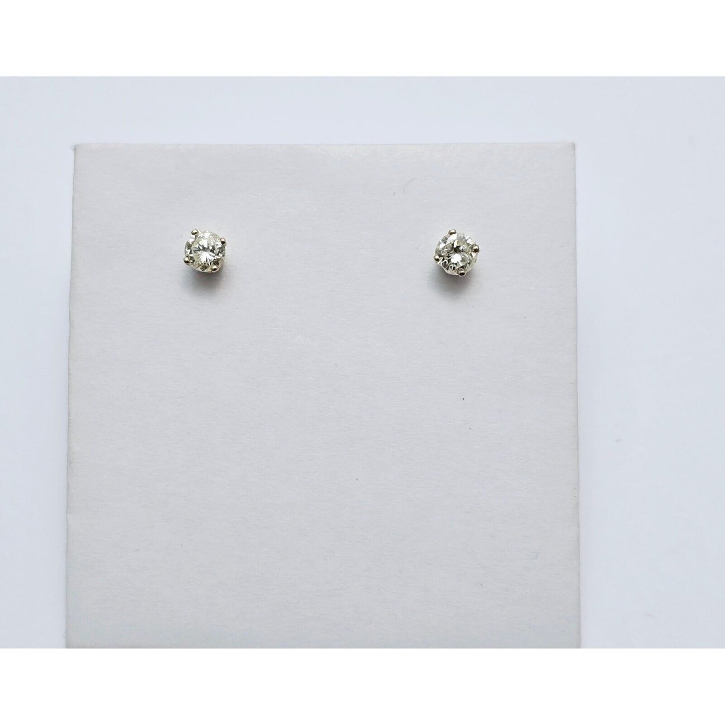 14K Yellow Gold Round Diamond Stud Earrings